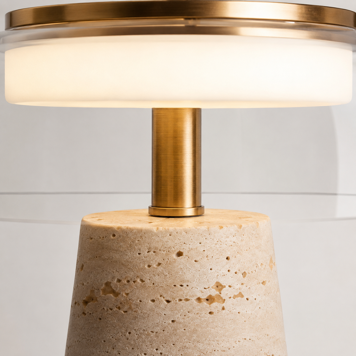 Veda Sculptural Table Lamp shade and support connection detail