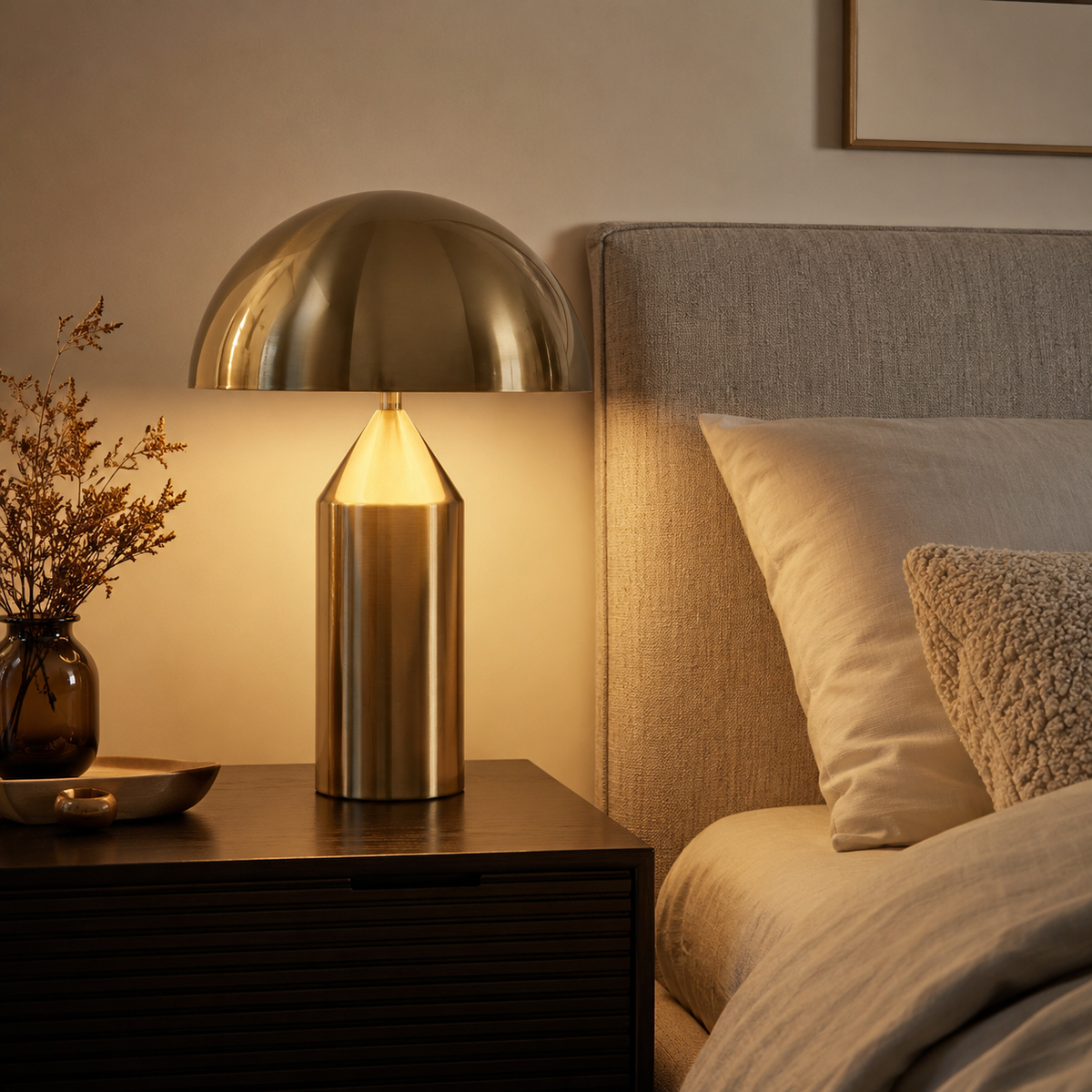 Nora Sculptural Table Lamp on a bedside table