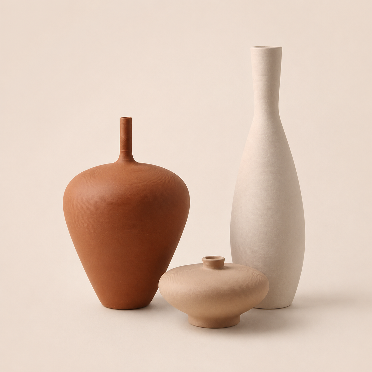Thea Balance Vase three shapes against a plain background