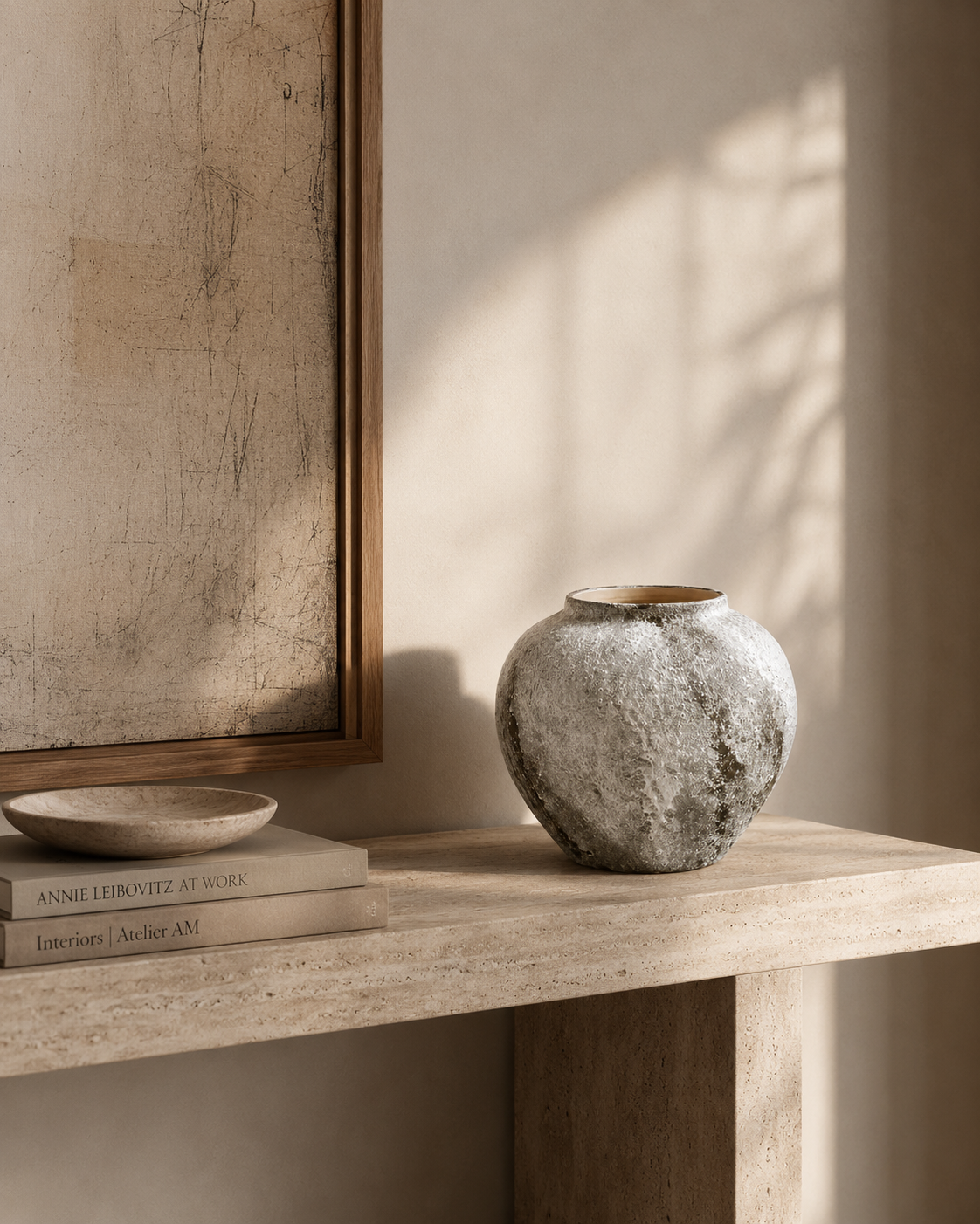 Sora Patina Vase on a console