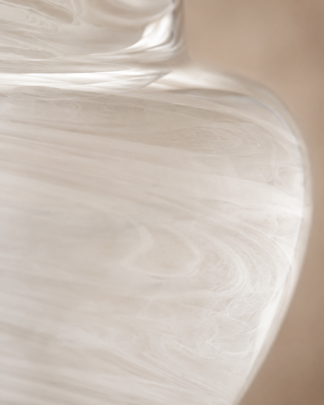 Sora Swirl Vase close-up showing white swirling pattern