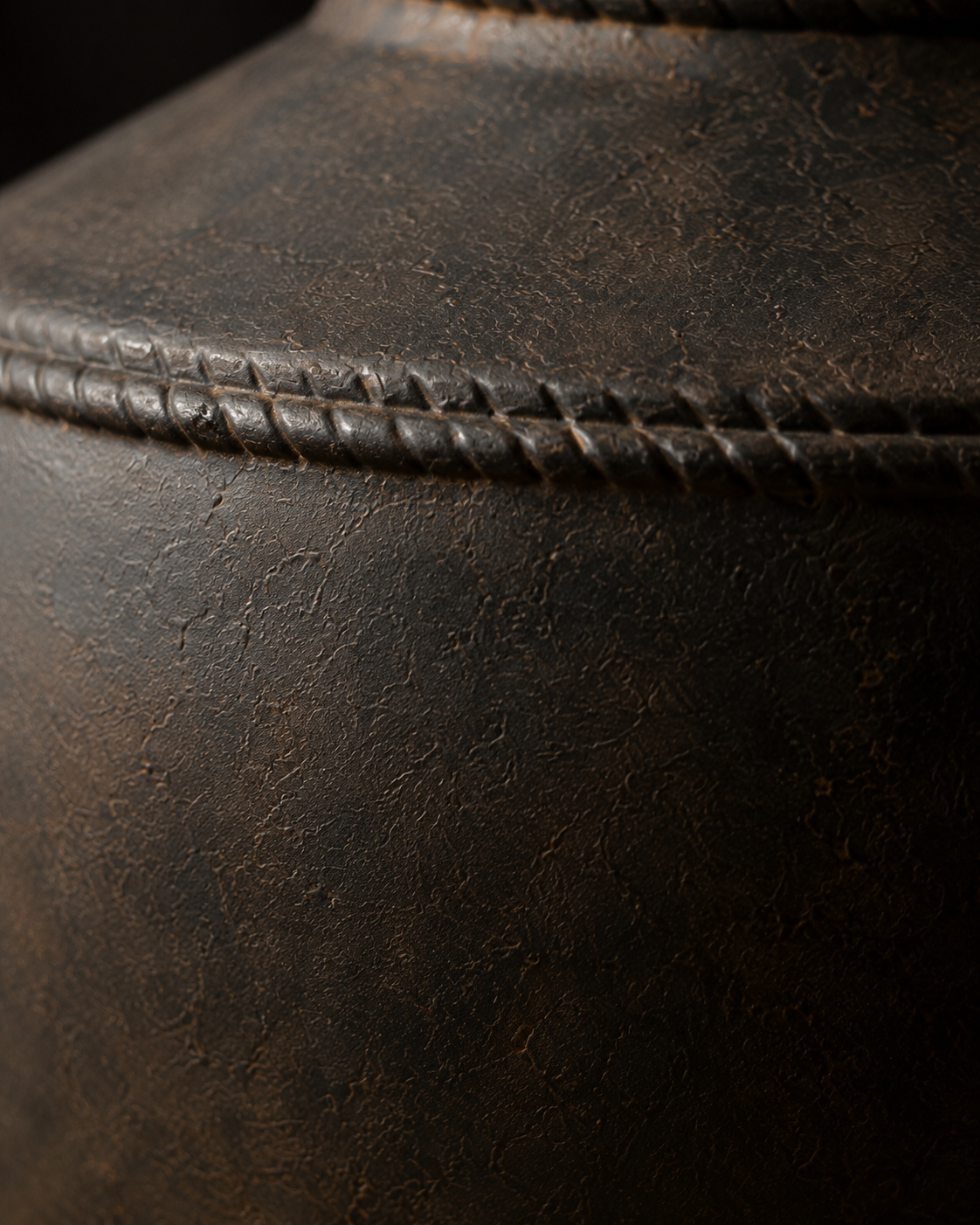 Olia Banded Vase close-up showing raised band around the shoulders
