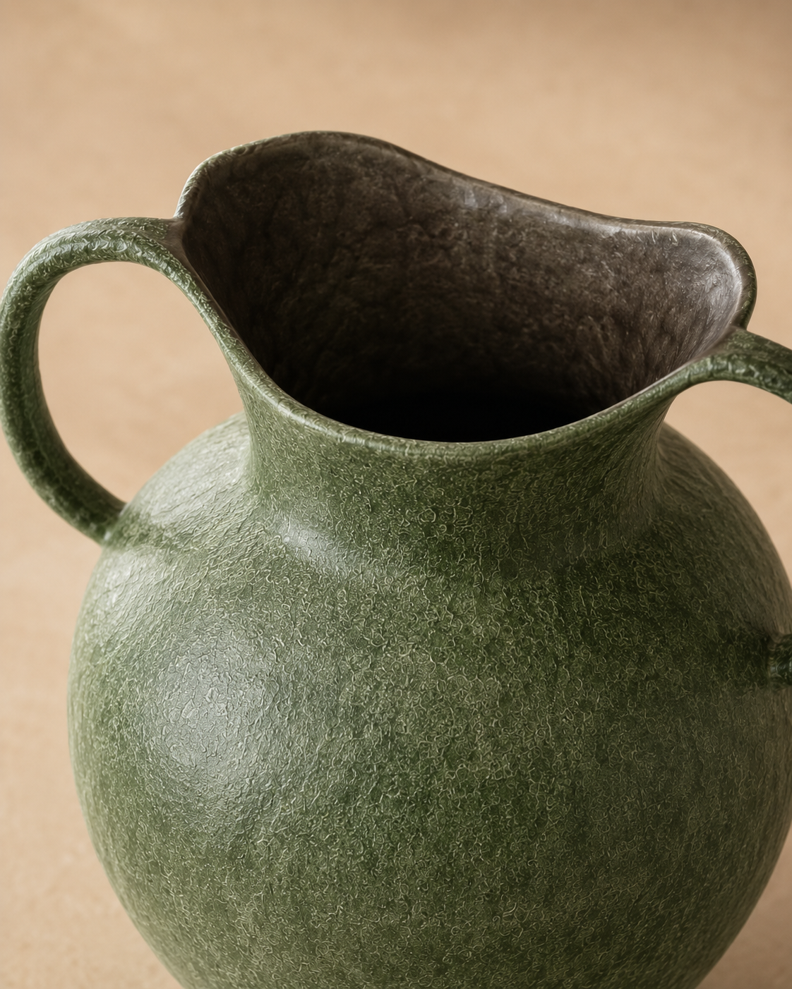 Olia Olive Vase rim and opening detail