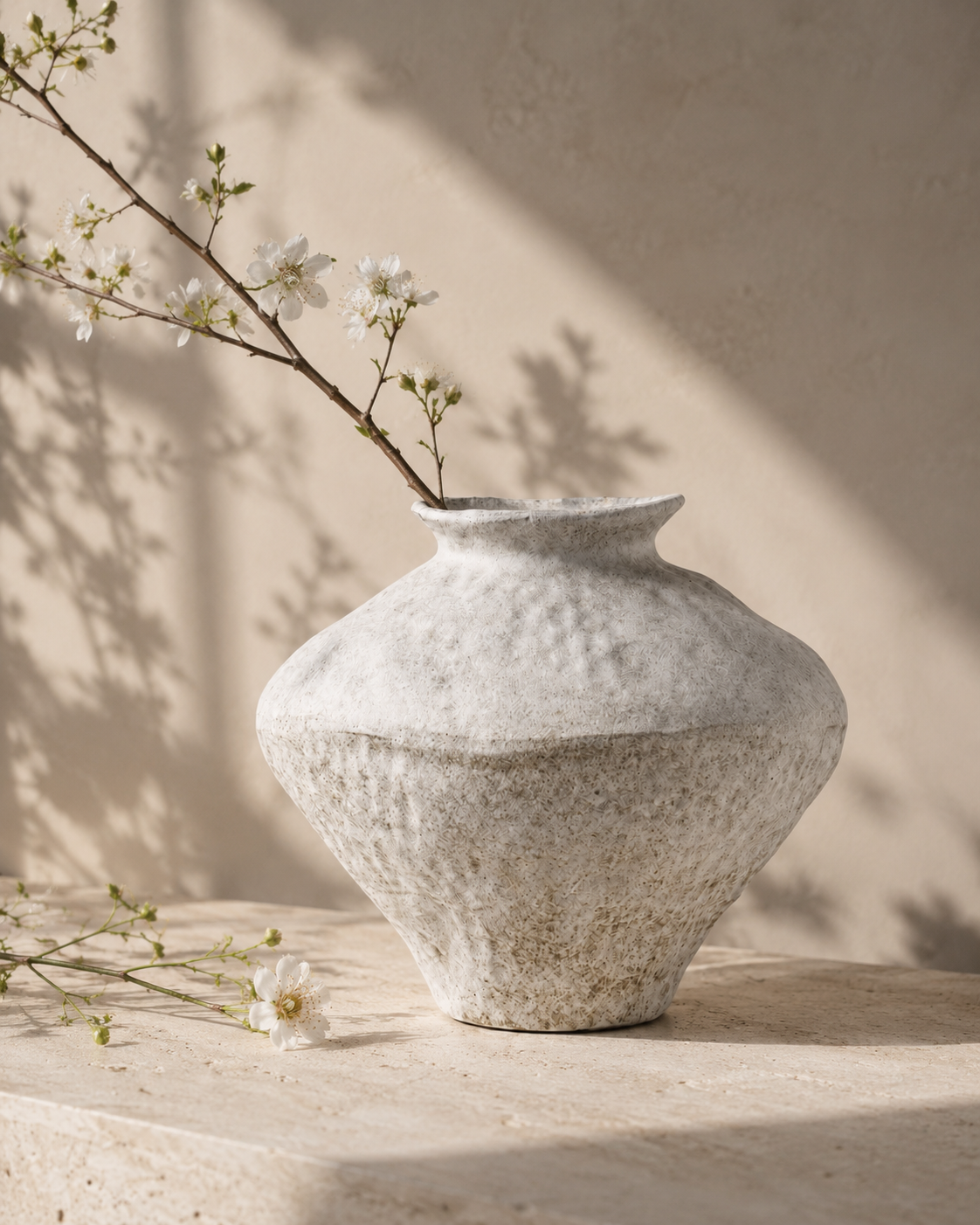 Odea Horizon Vase with stems on a tabletop