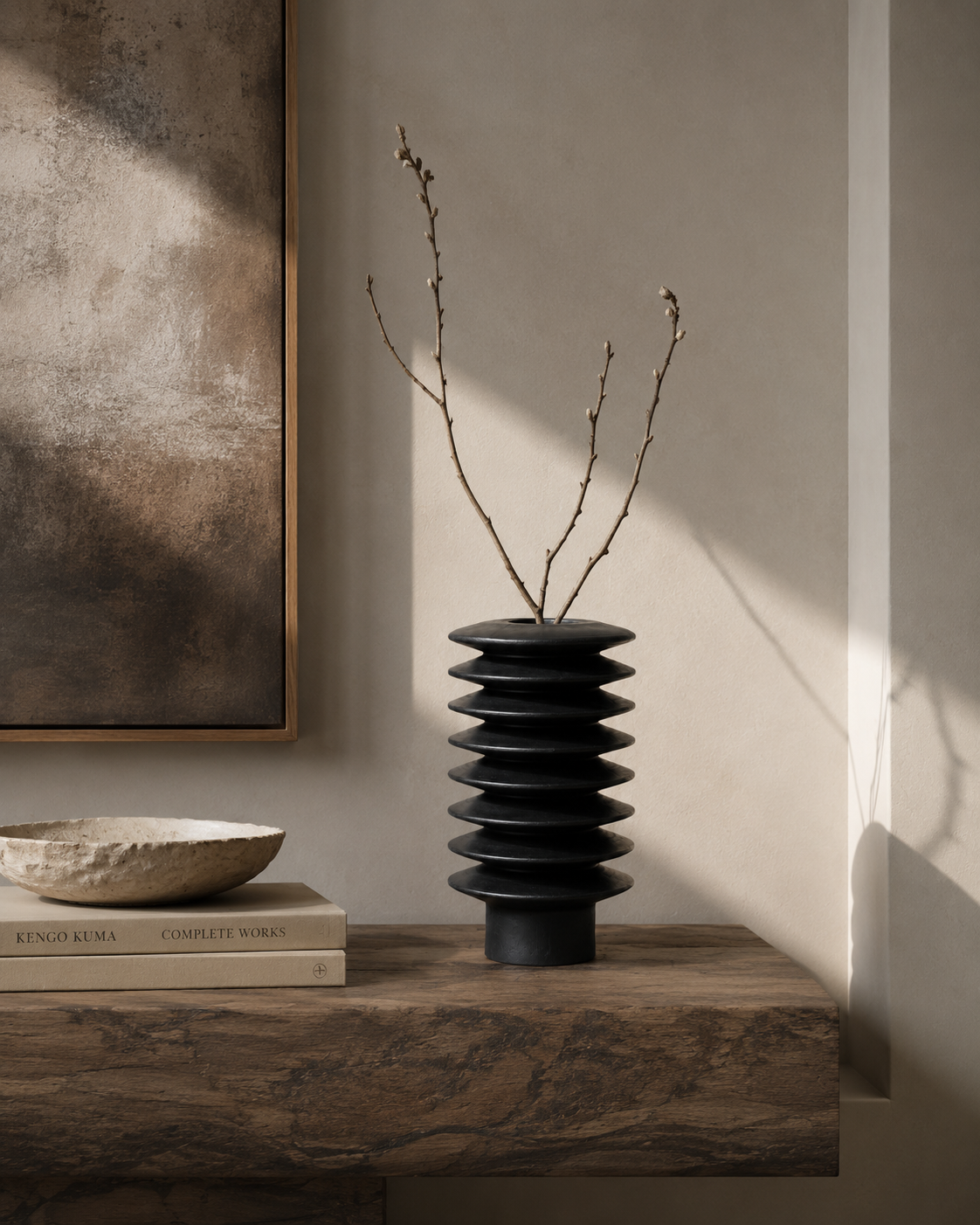 Rina Tier Vase on a console