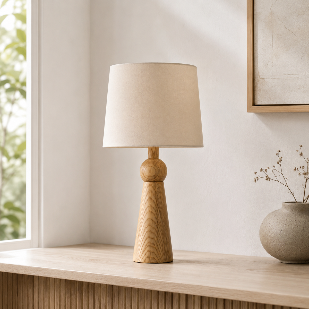 Noelle Bedside Table Lamp in daylight near a window