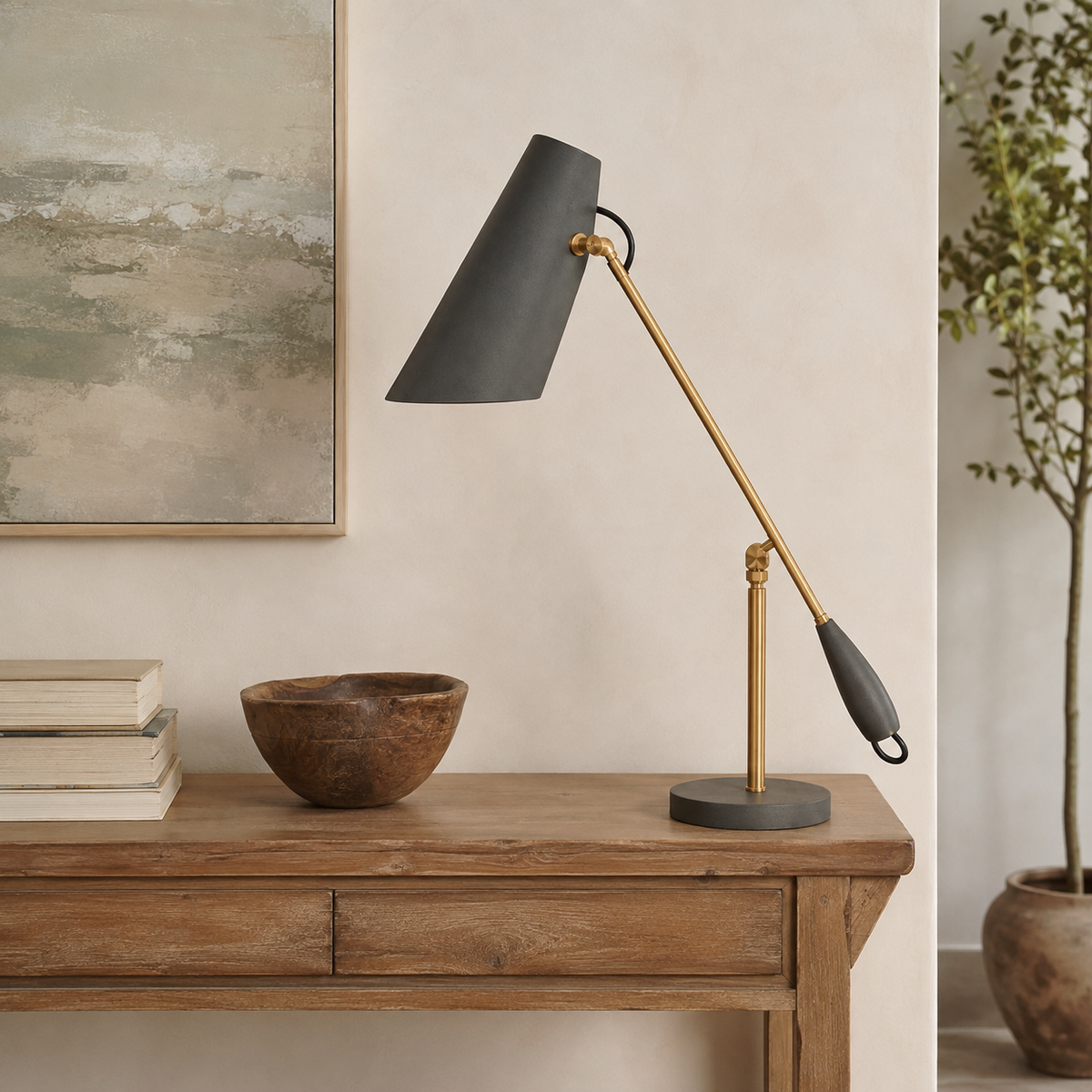 Freya Task Table Lamp on a console