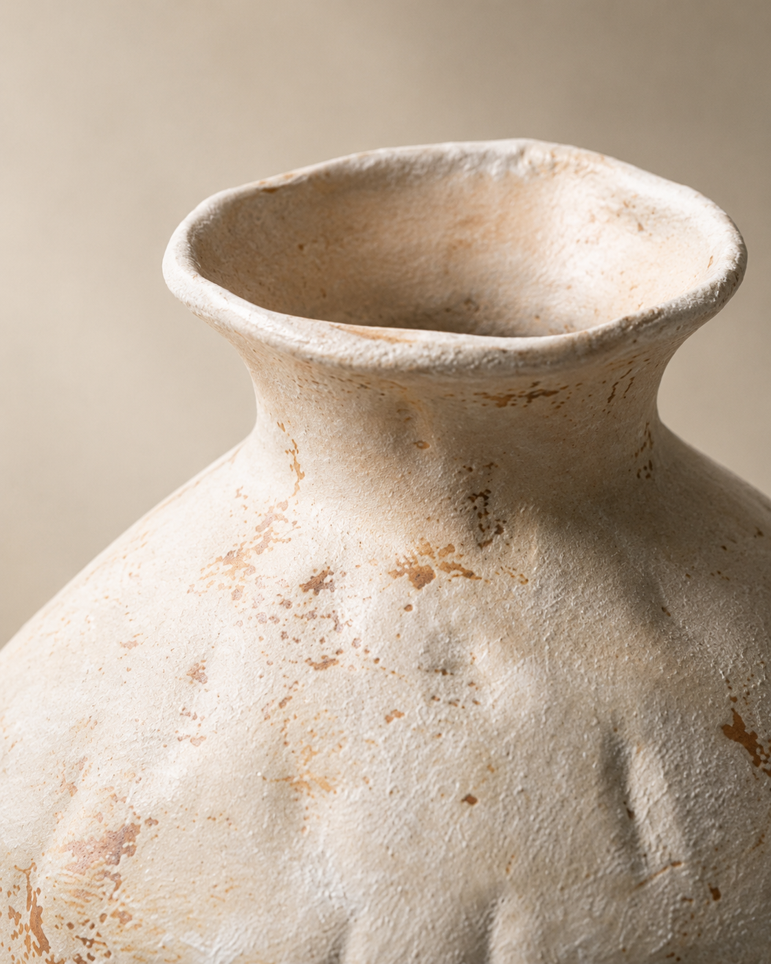 Olia Ochre Vase rim and opening detail