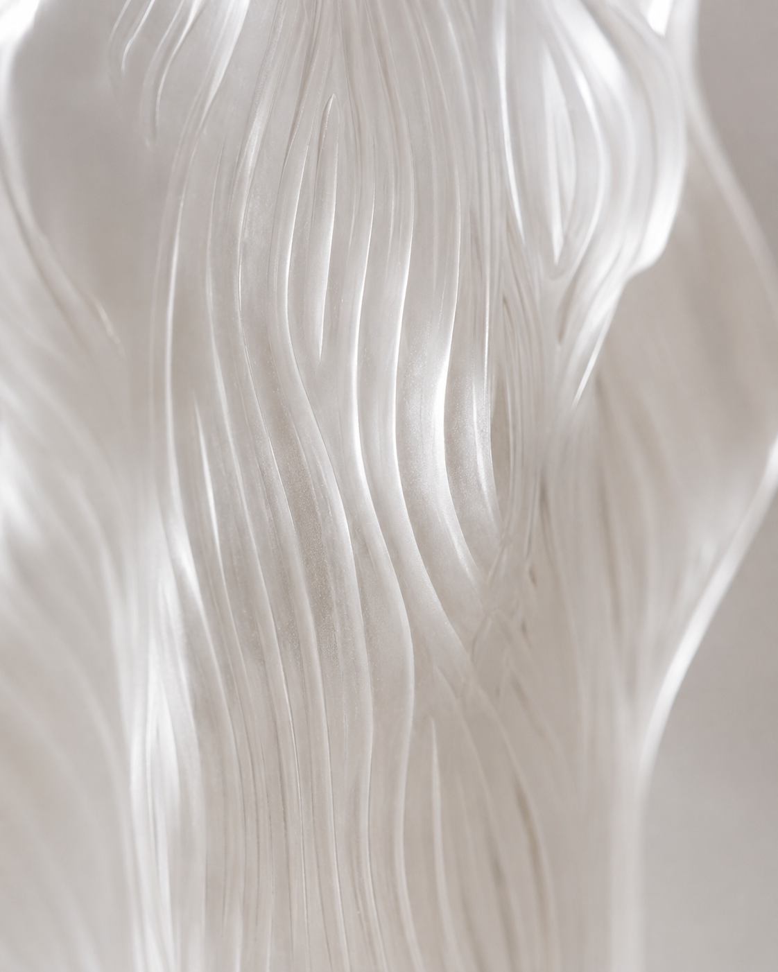 Olia Wave Vase close-up showing fine vertical surface lines