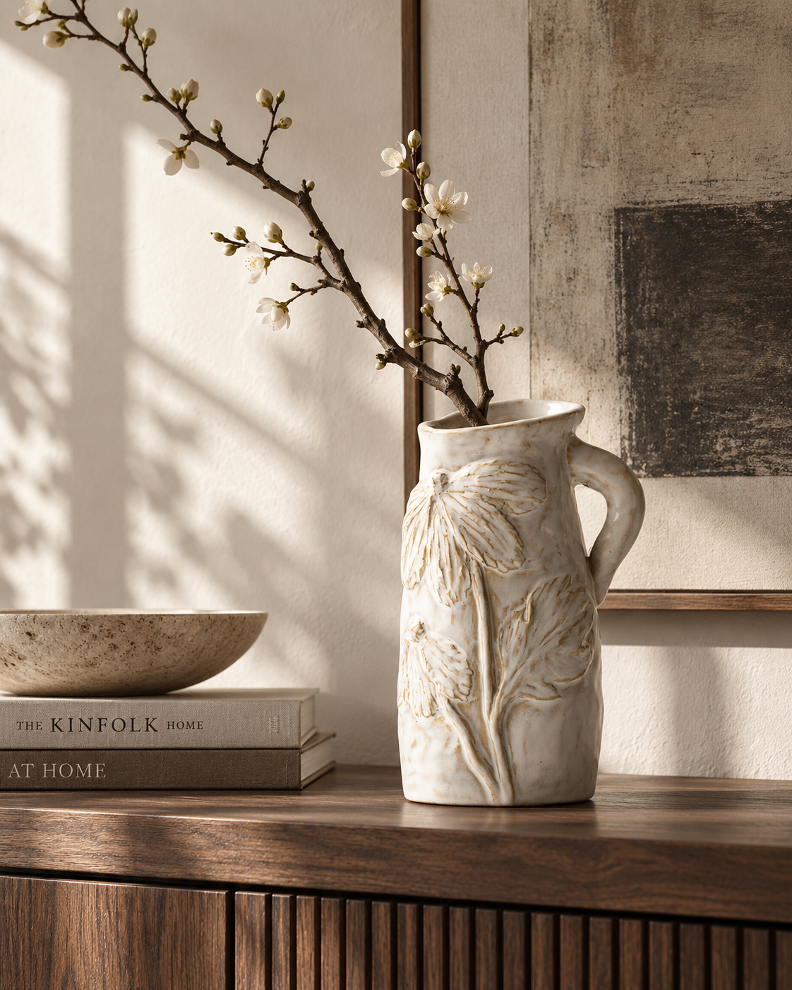 Zara Floral Vase on a console