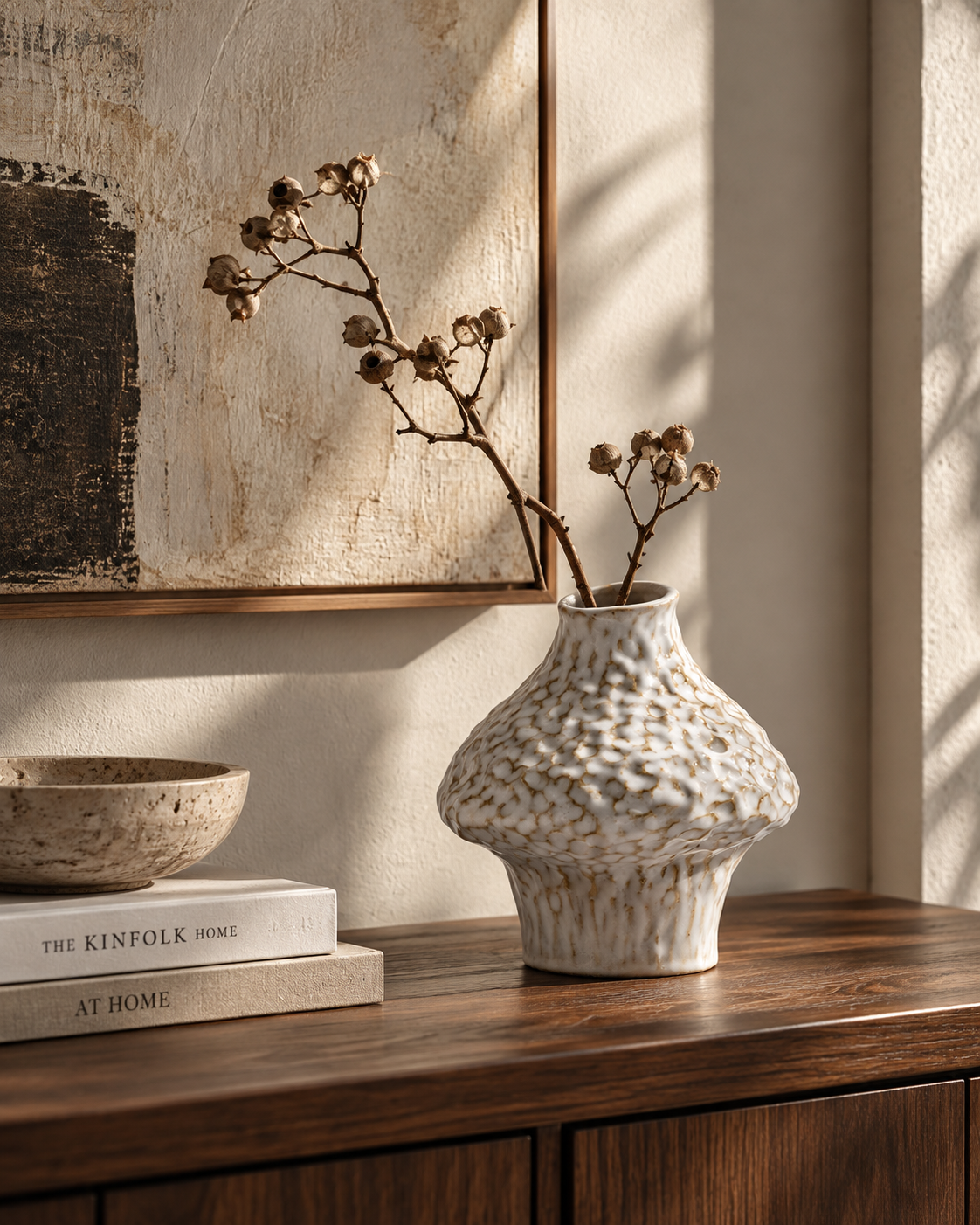 Riva Canopy Vase on a console