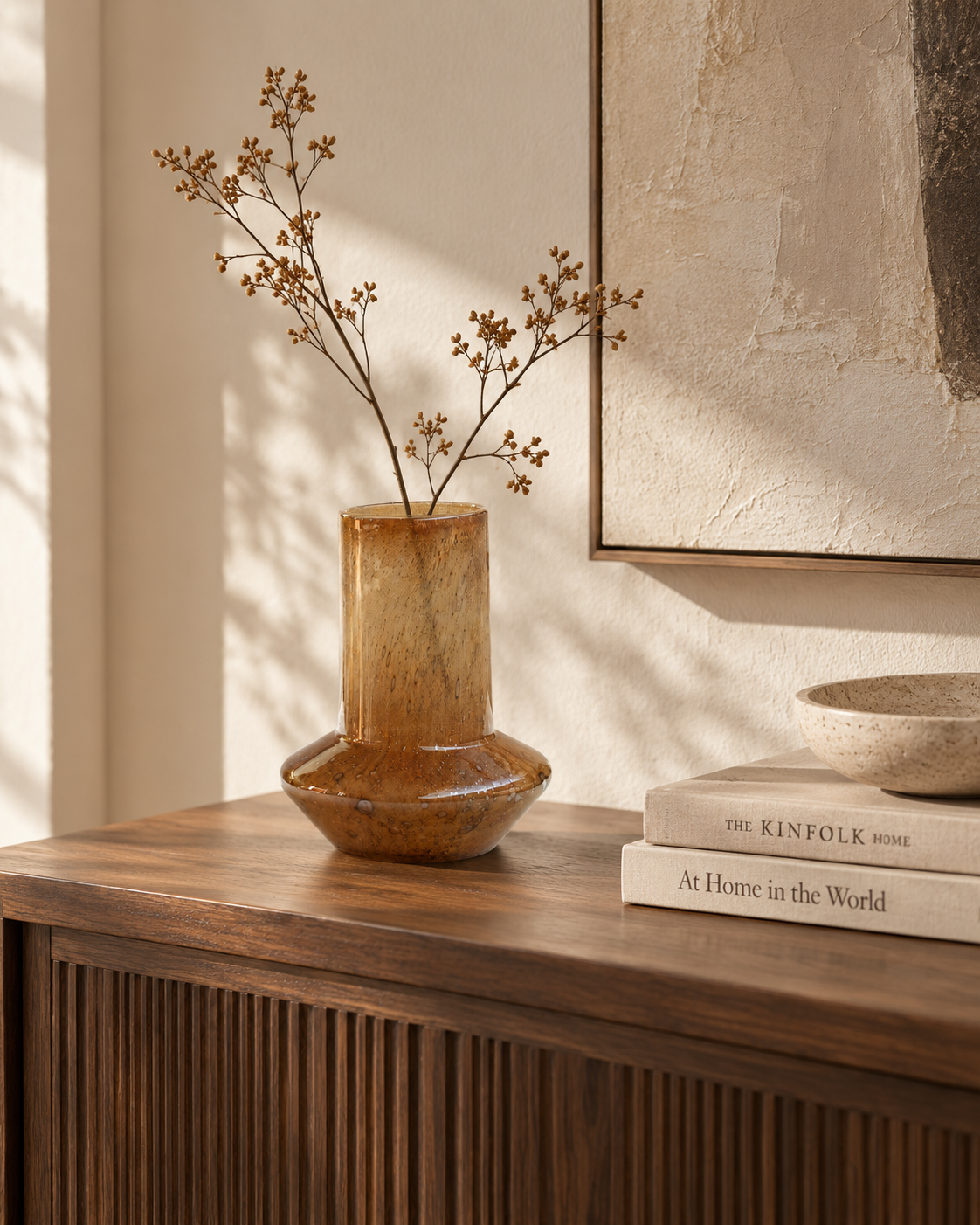 Thea Column Vase on a console