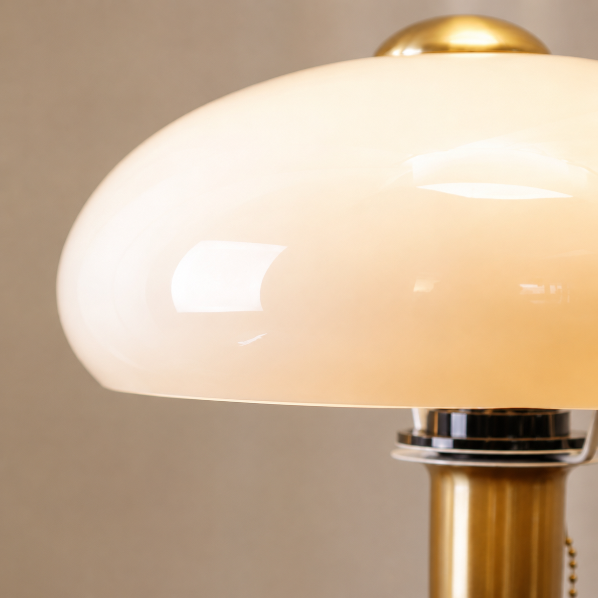 Etta Bedside Table Lamp opal dome shade detail
