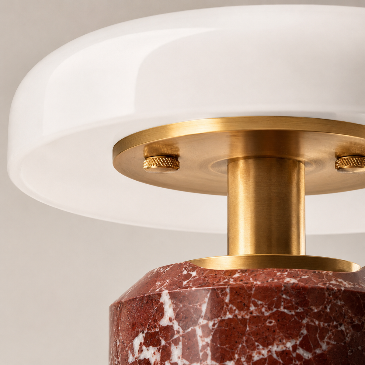 Eloise Sculptural Table Lamp shade and support connection detail