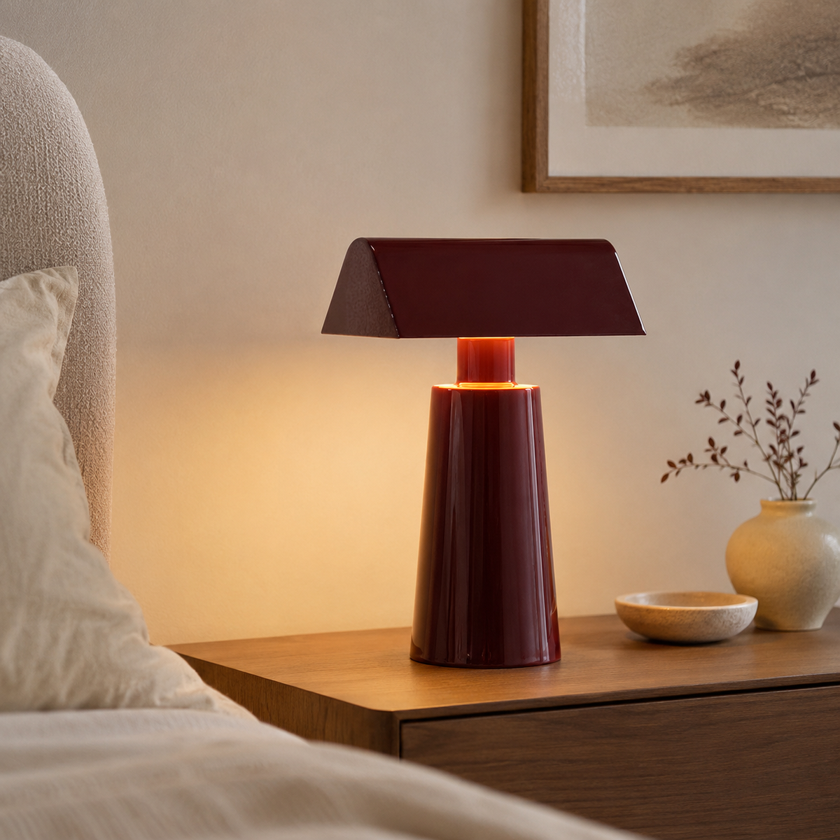 Yara Sculptural Table Lamp on a bedside table