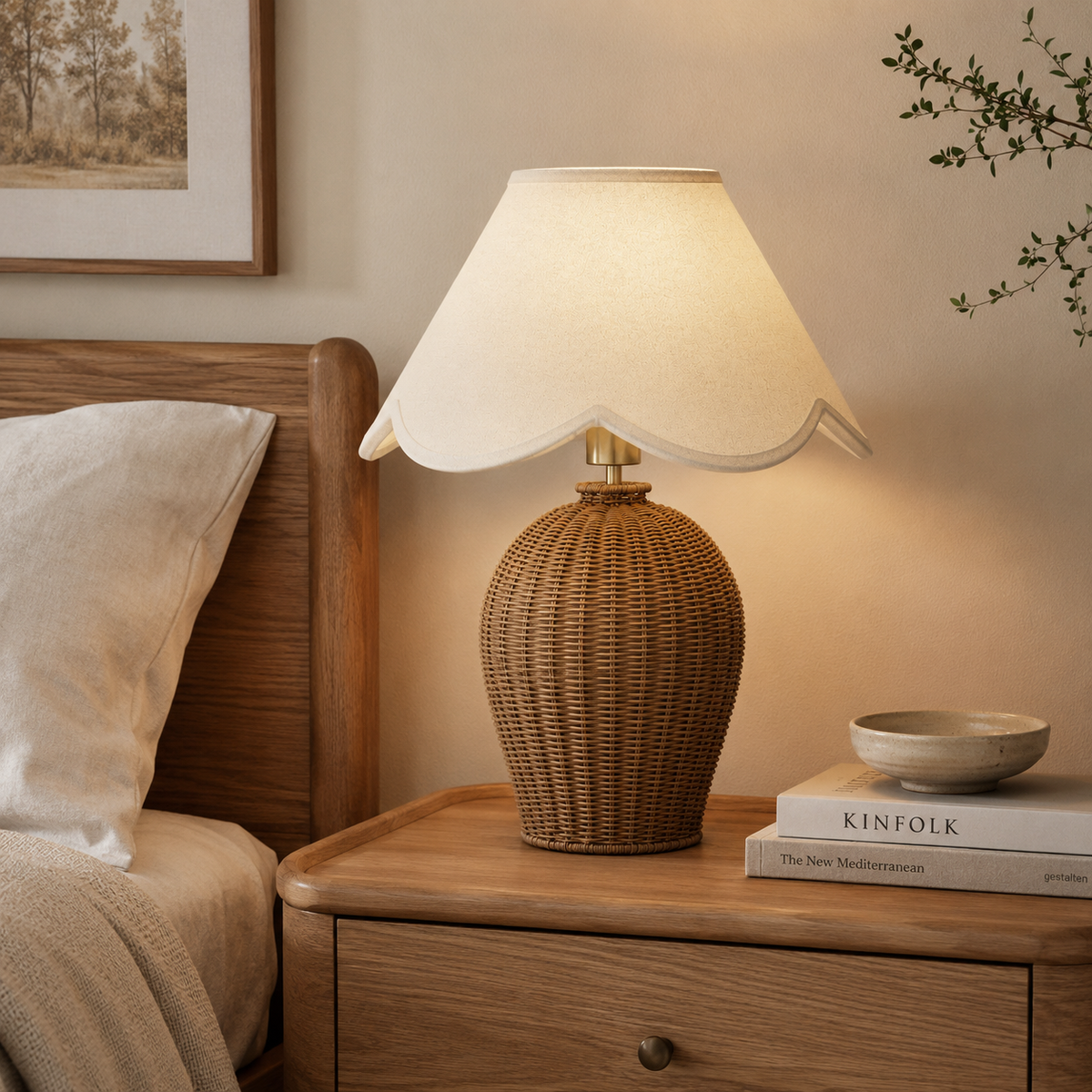 Margot Bedside Table Lamp on a bedside table