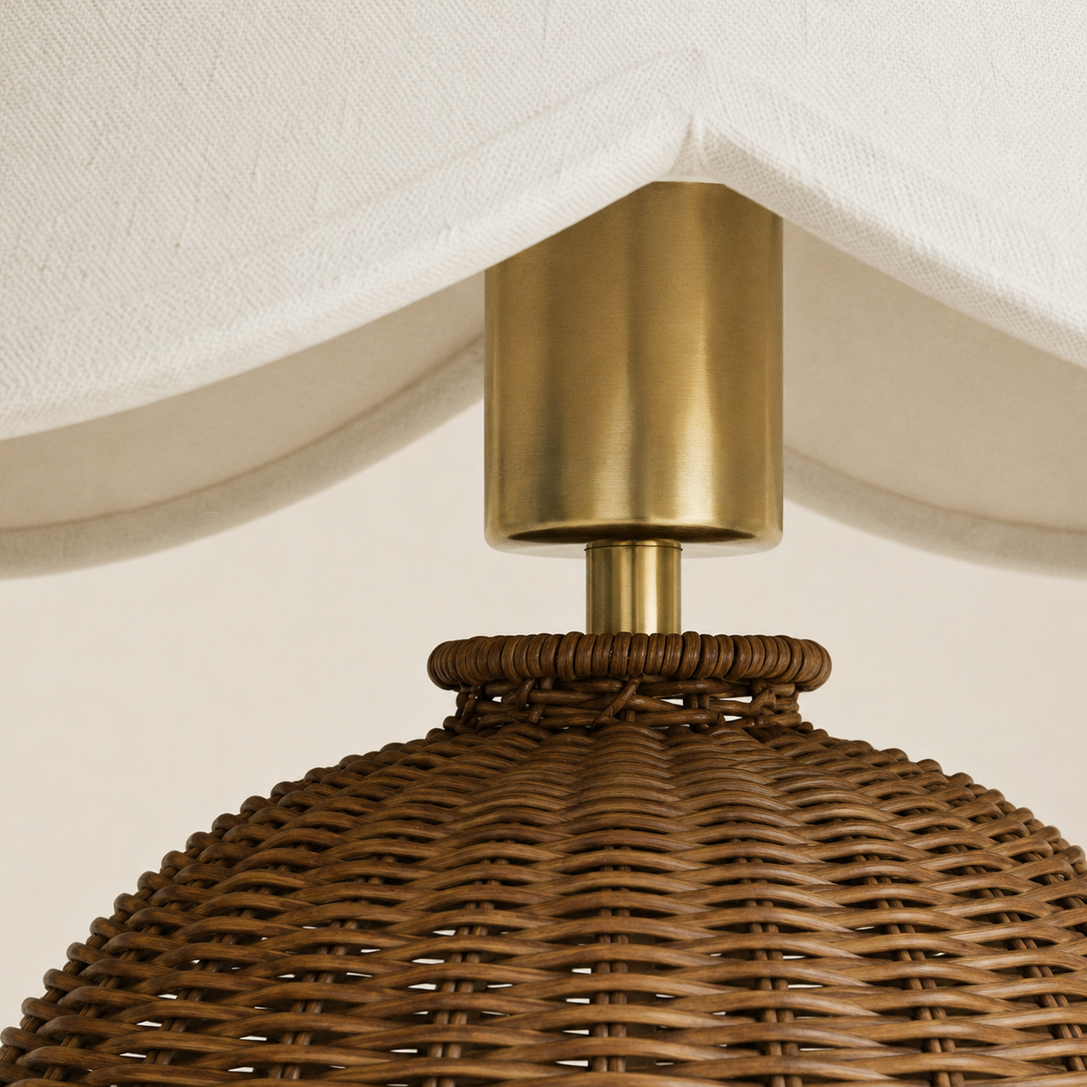Margot Bedside Table Lamp shade and support connection detail