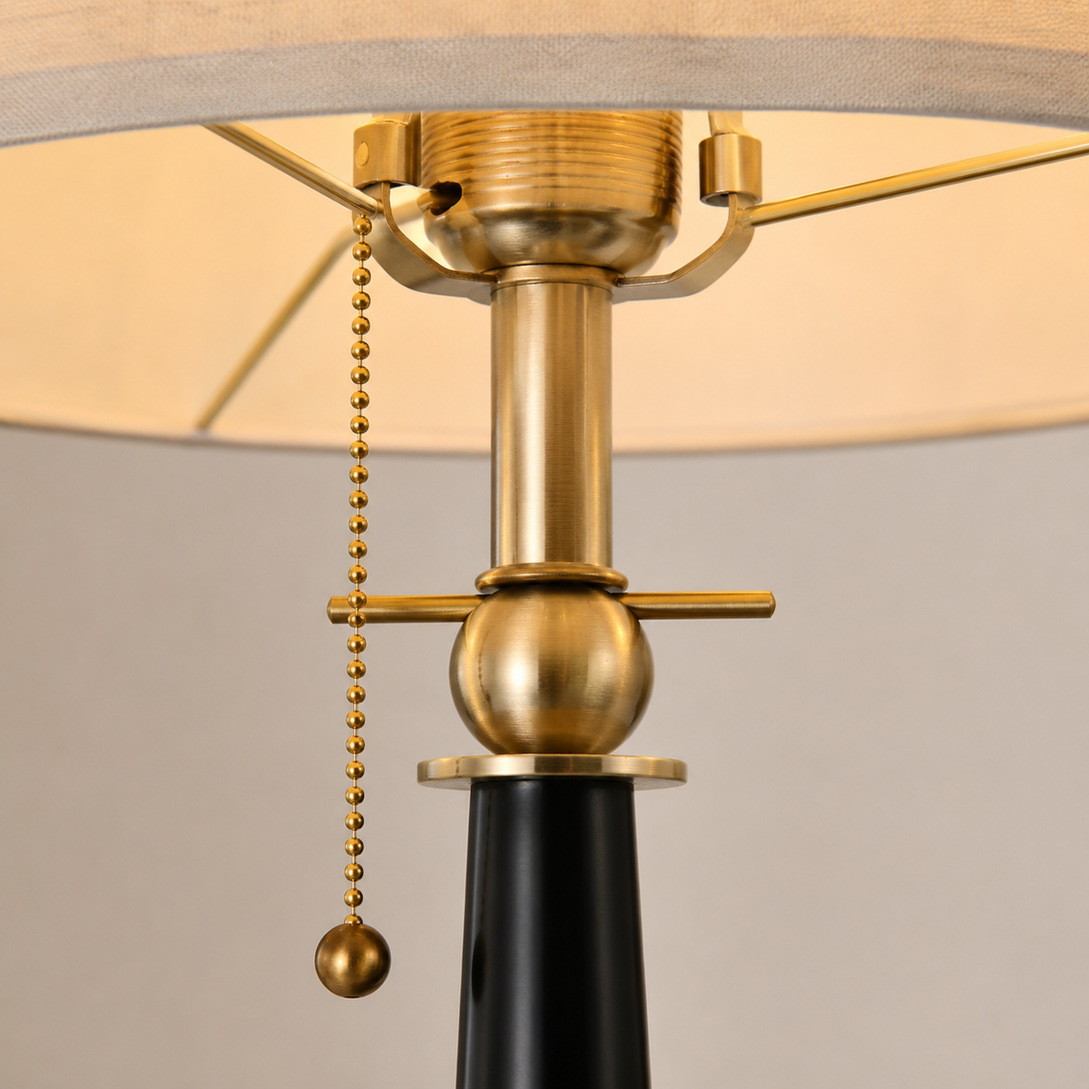 Romy Bedside Table Lamp shade and support connection detail