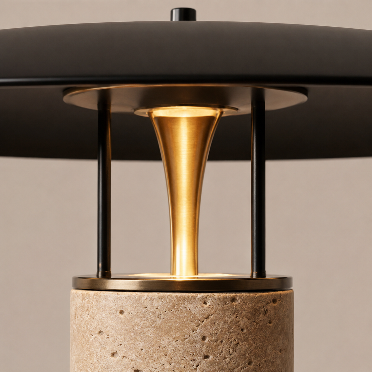 Daphne Sculptural Table Lamp shade and support connection detail