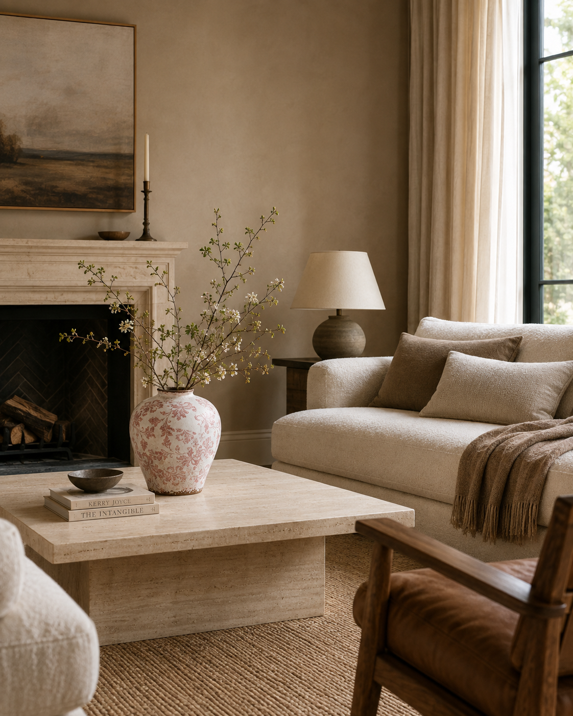 Eden Rose Vase on a coffee table in a living room