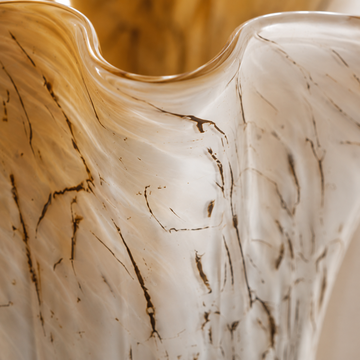 Alea Flare Vase close-up showing slender dark line pattern