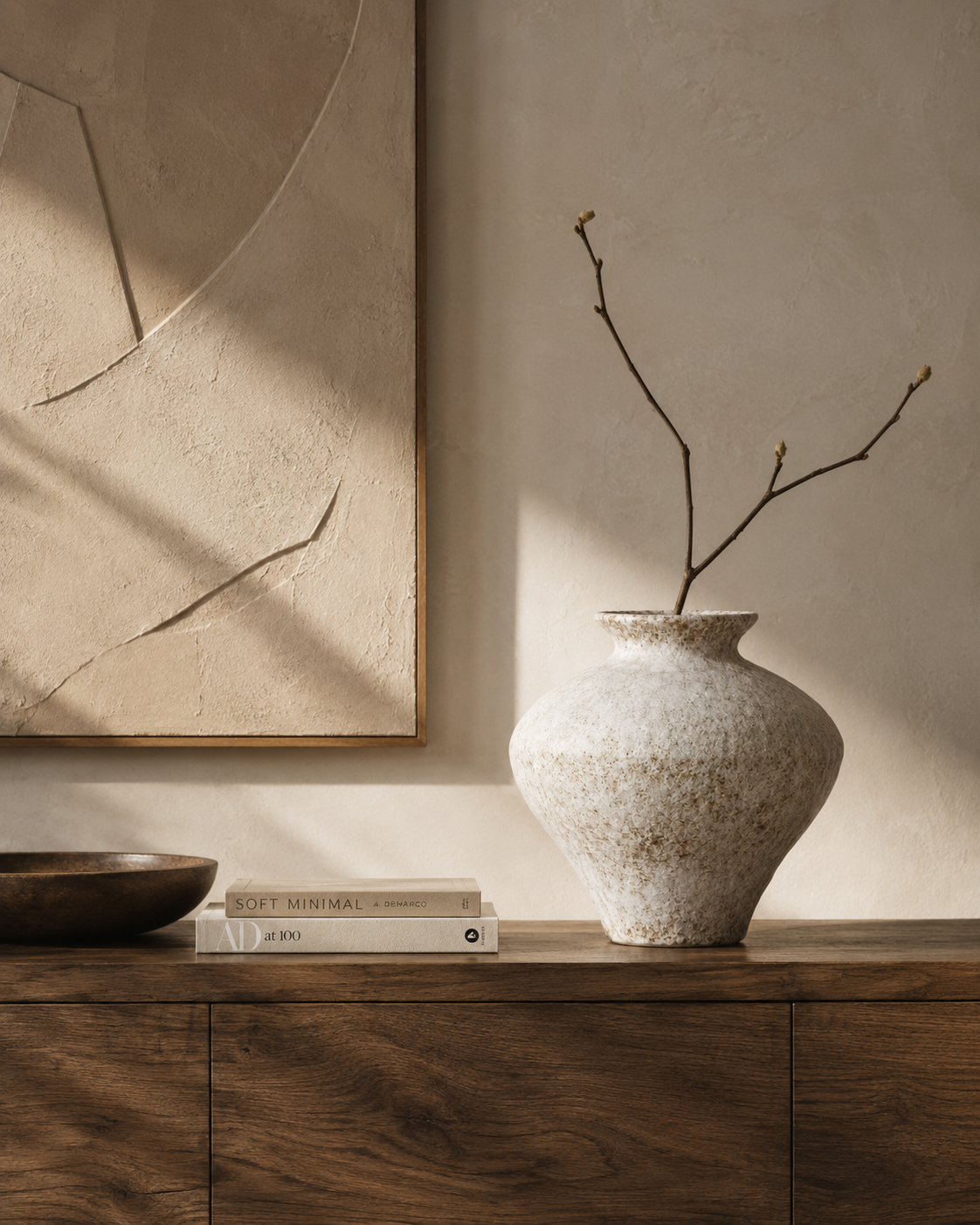 Thea Speckle Vase on a console