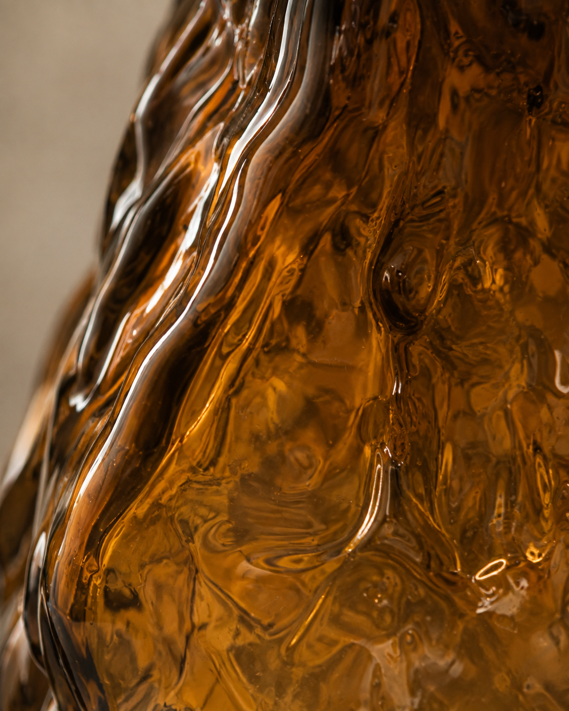 Eden Ripple Vase close-up showing rippled surface with a glossy appearance