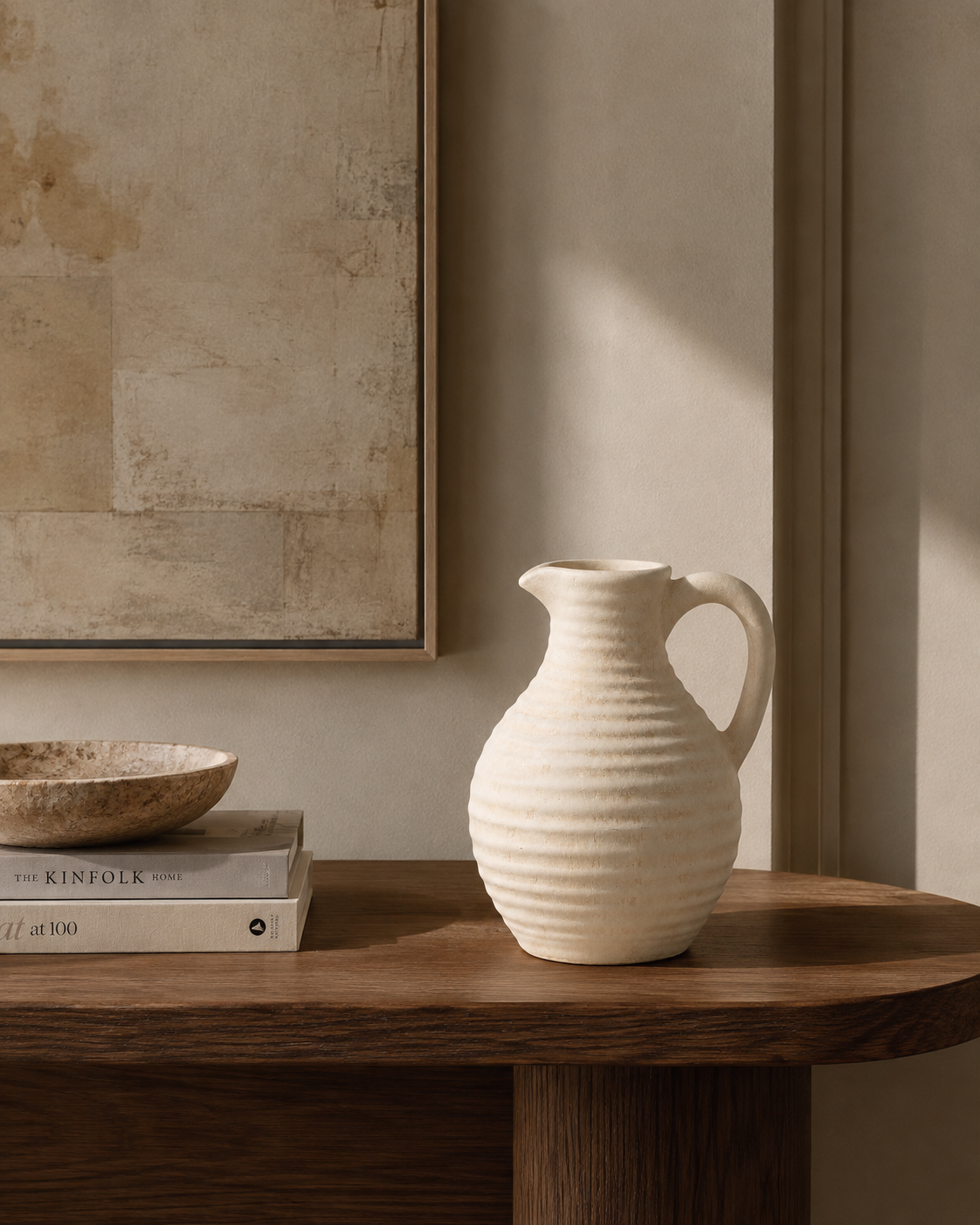 Alea Pitcher Vase on a console