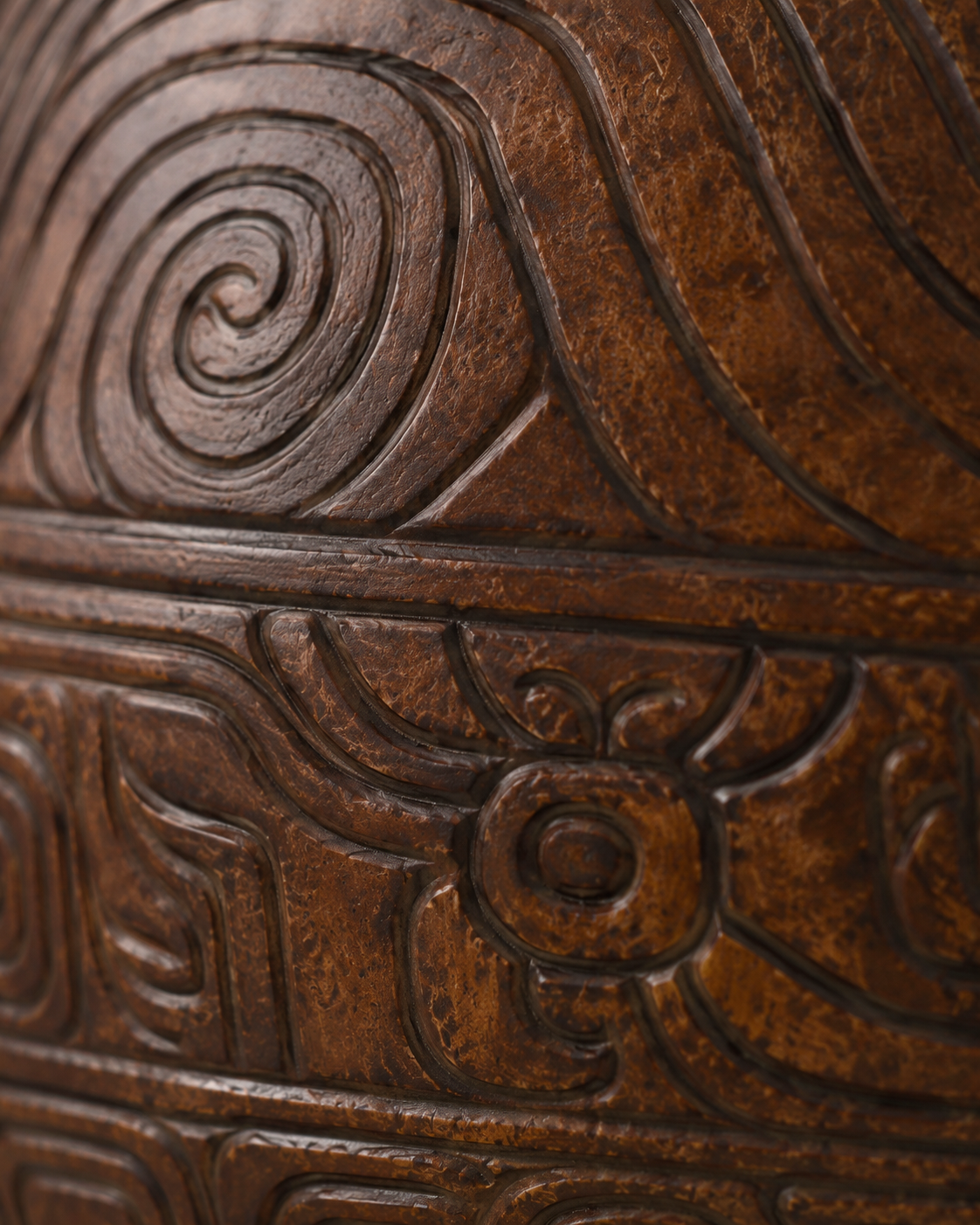 Riva Bead Vase close-up showing geometric and spiral surface motifs