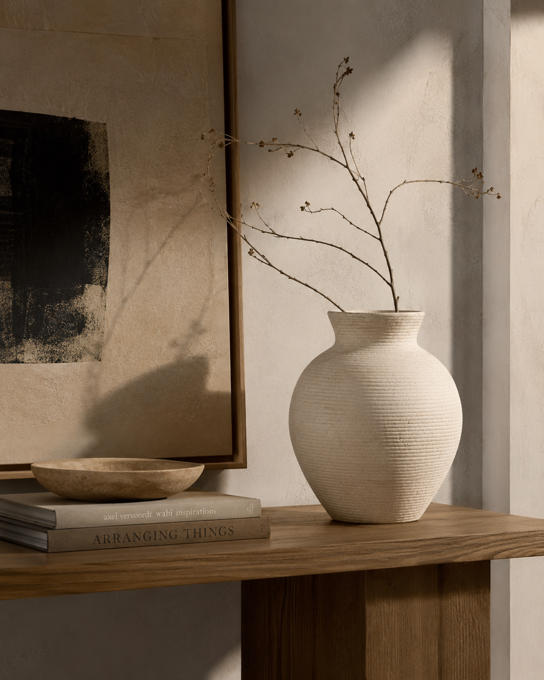 Sora Dune Vase on a console