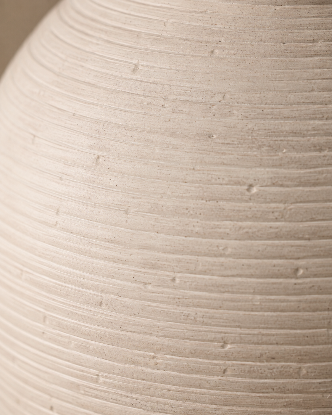 Olia Contour Vase close-up showing fine horizontal surface lines