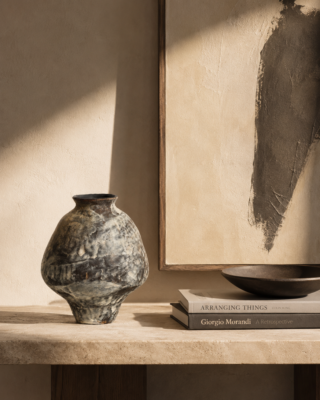 Odea Mottle Vase on a console