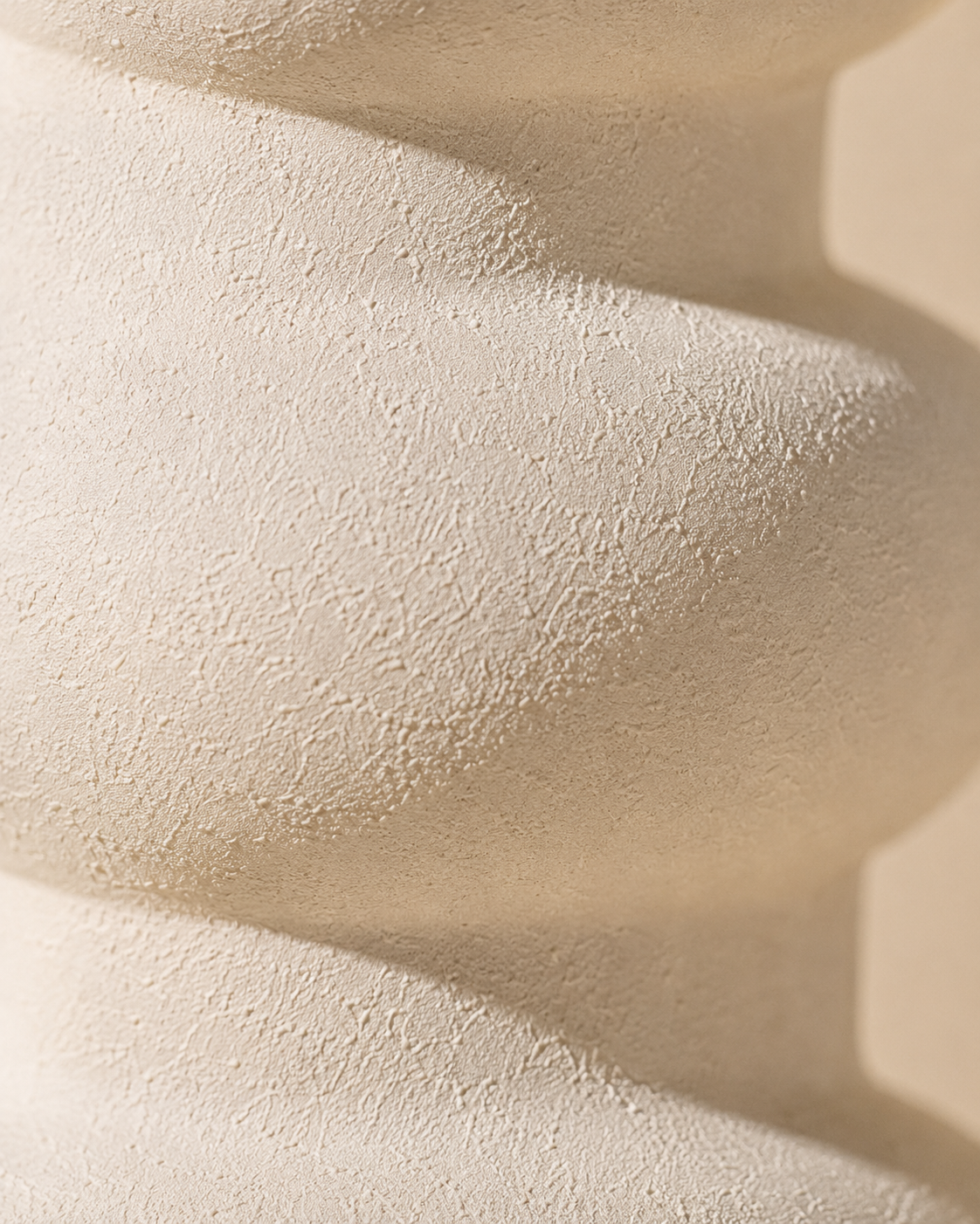 Luna Stack Vase close-up showing ivory tone with a lightly textured surface