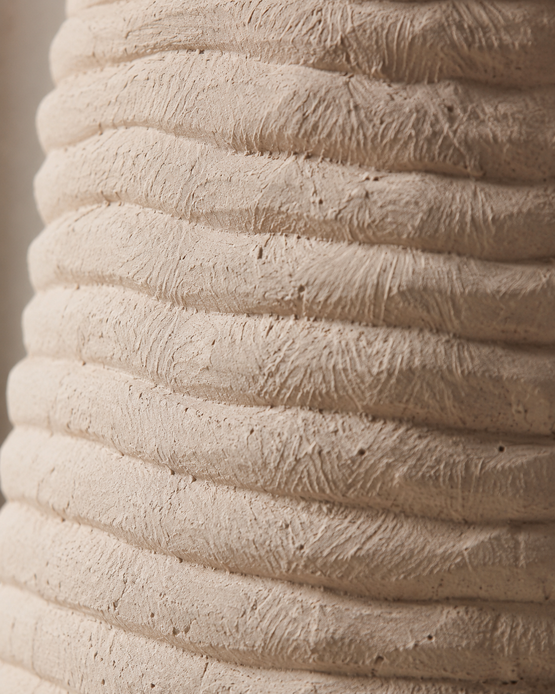 Evia Ripple Vase close-up showing closely layered ridges