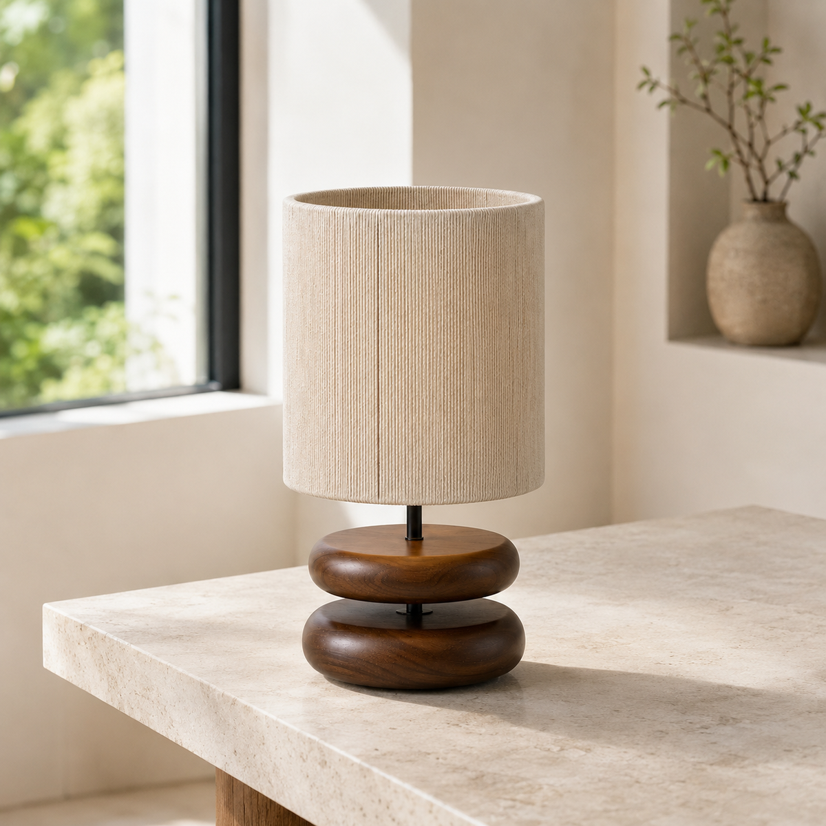 Sienna Sculptural Table Lamp in daylight near a window