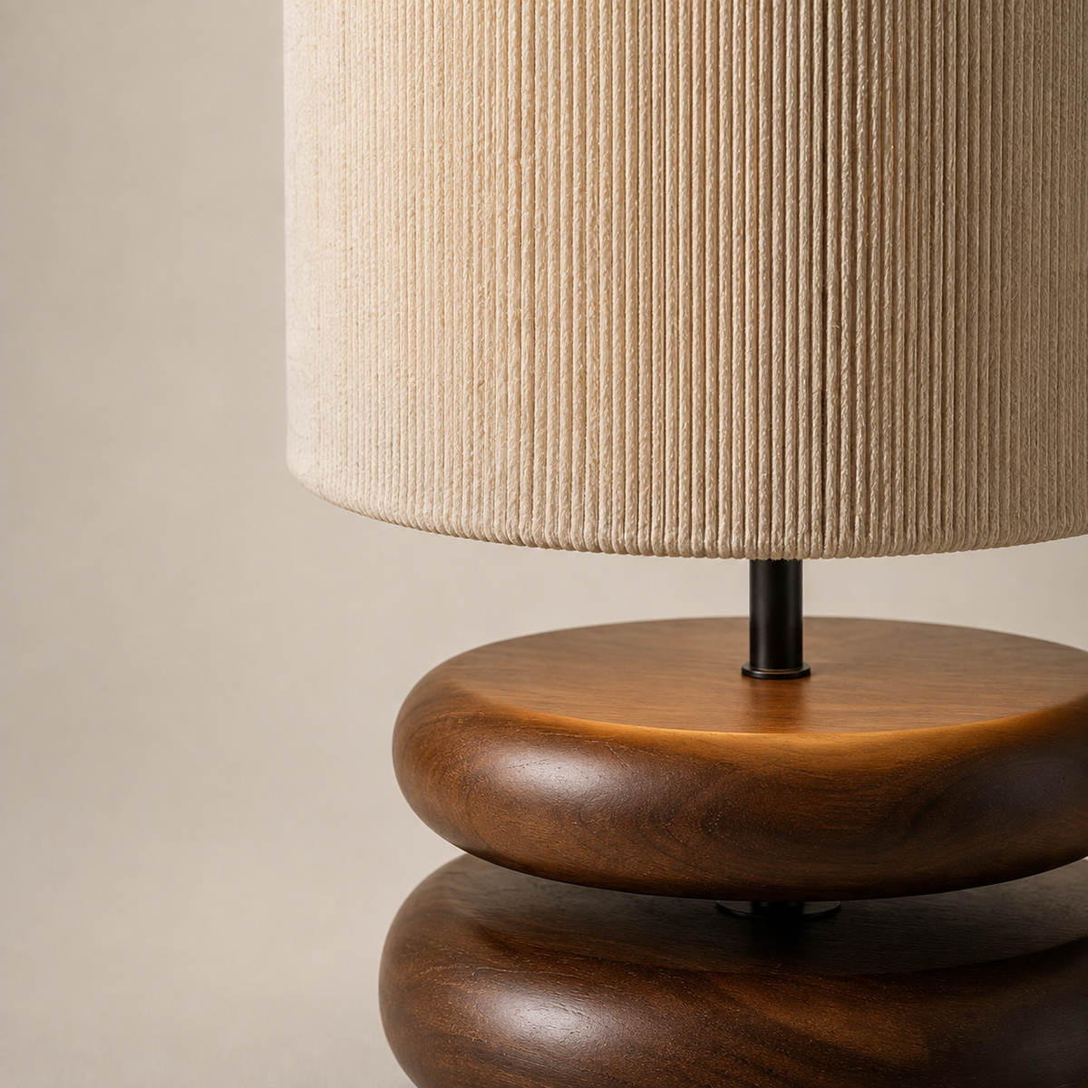 Sienna Sculptural Table Lamp cylindrical shade and rounded base detail