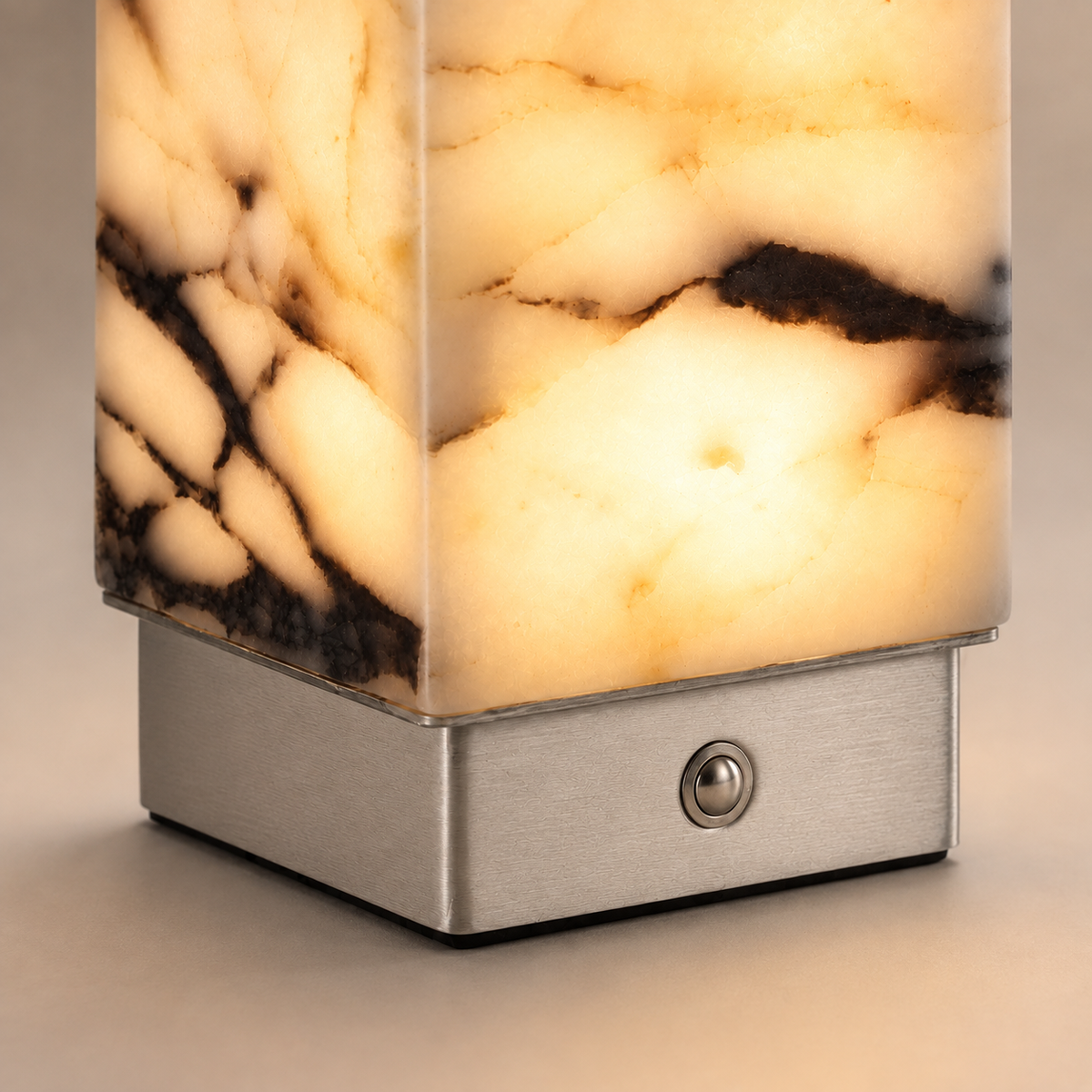Amara Sculptural Table Lamp close-up of the base control