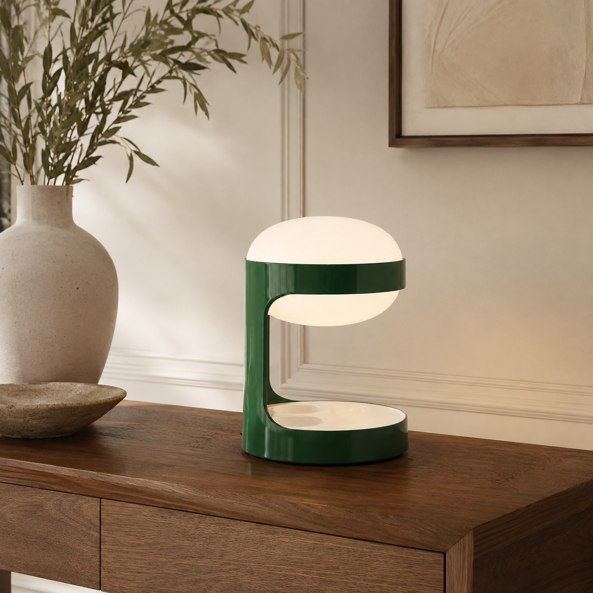 Suri Sculptural Table Lamp on a console