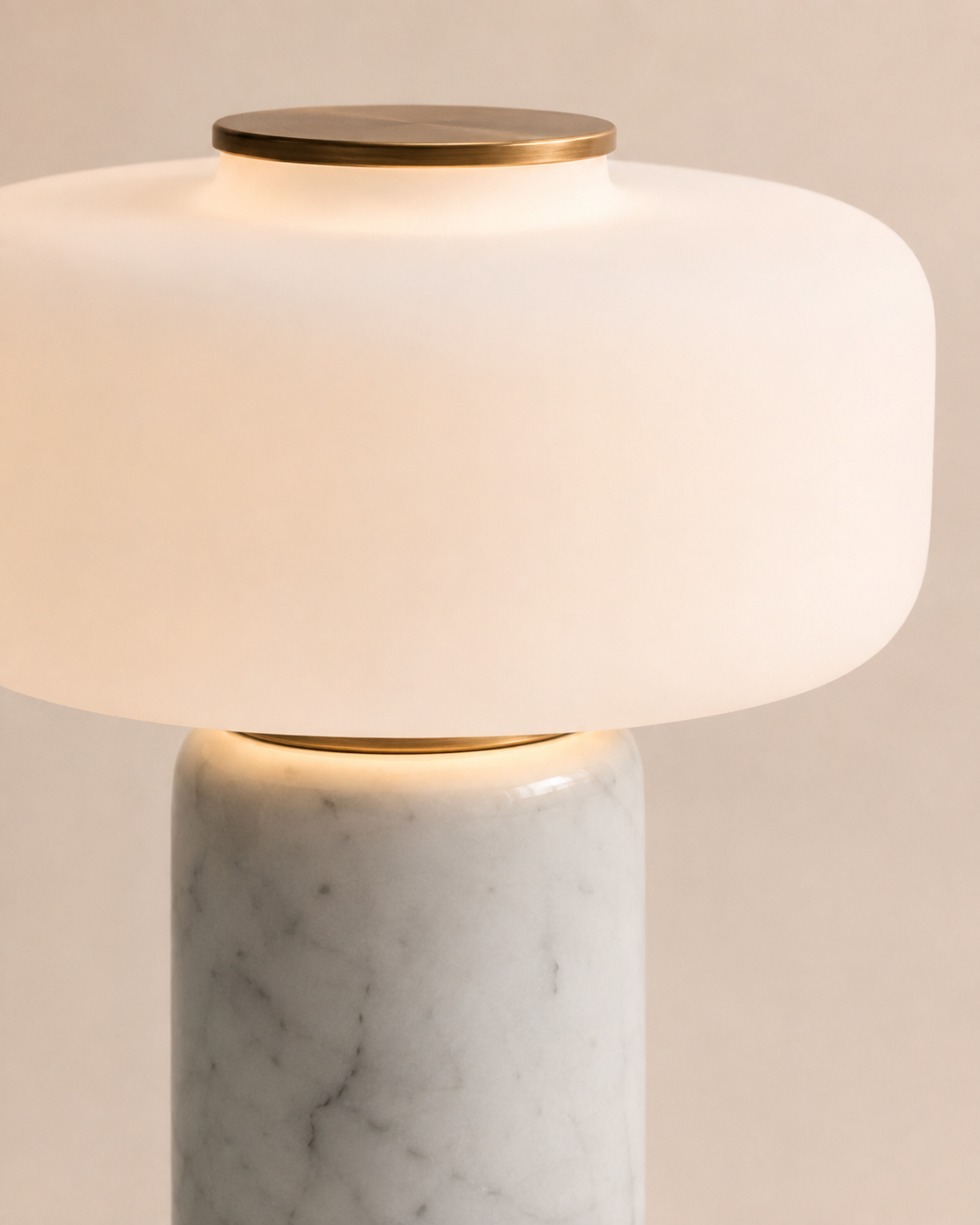 Perrine Sculptural Table Lamp pale cylindrical base detail