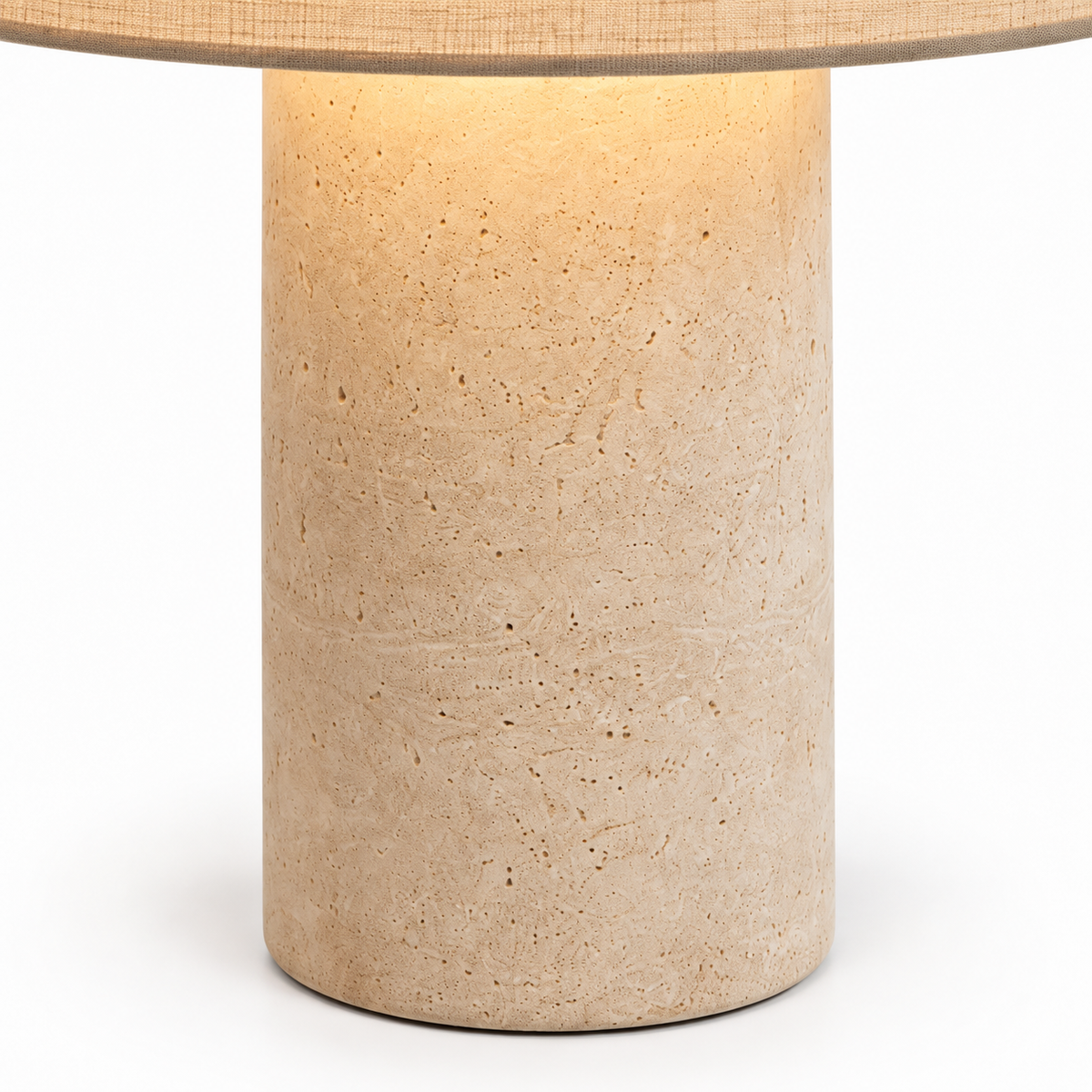Noma Ceramic Table Lamp close-up of a pale cylindrical base