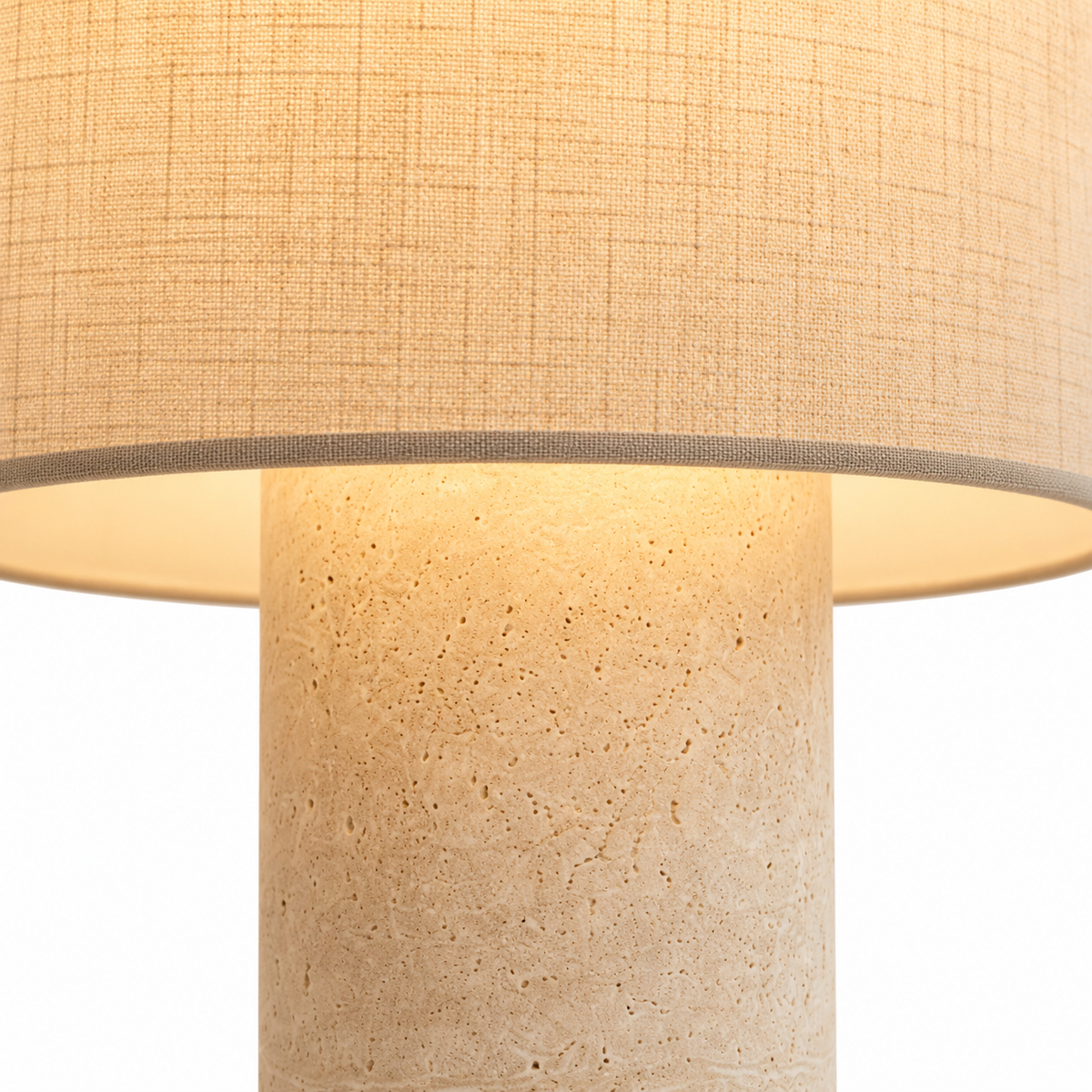 Noma Ceramic Table Lamp shade and cylindrical base junction