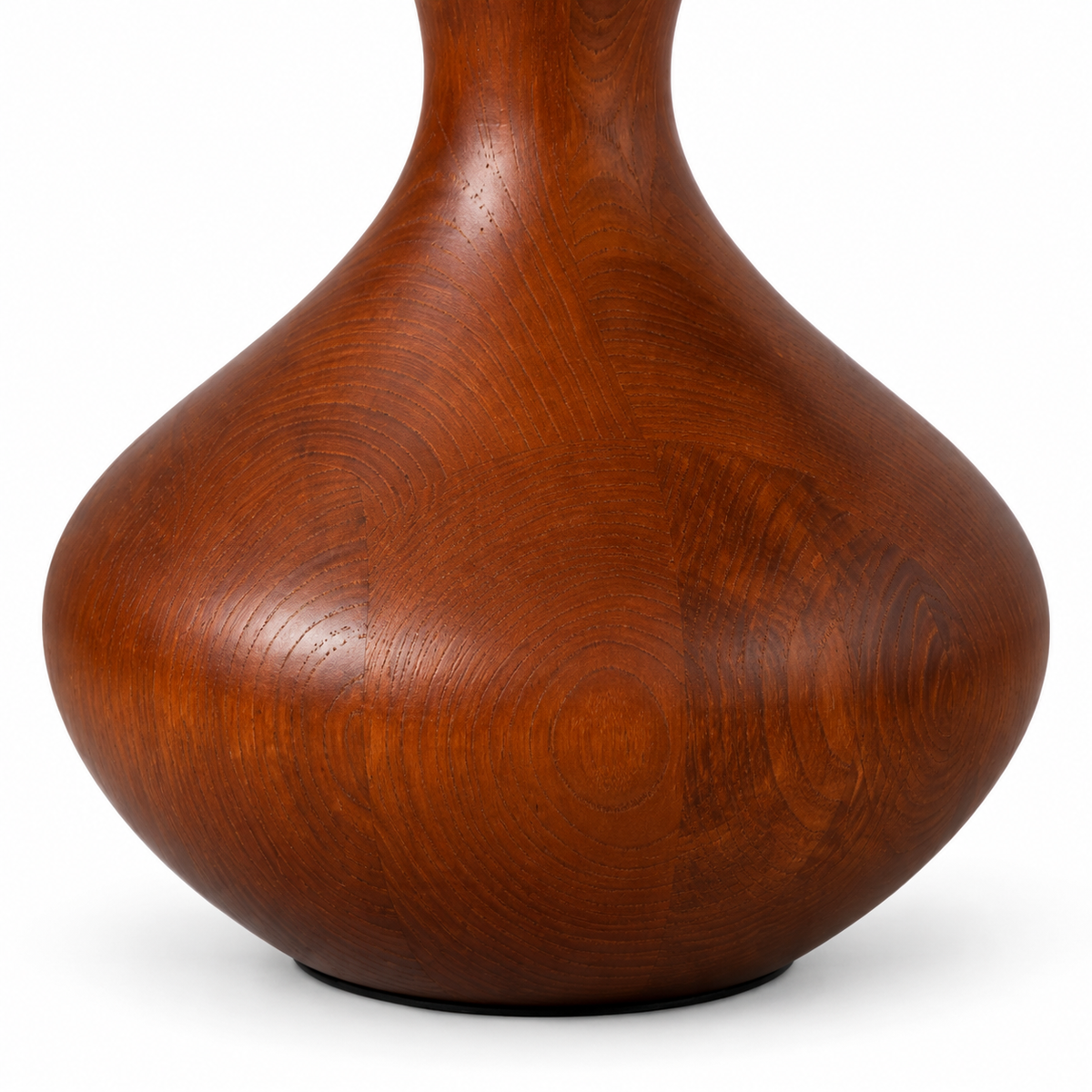 Elara Linen Table Lamp rounded brown base detail