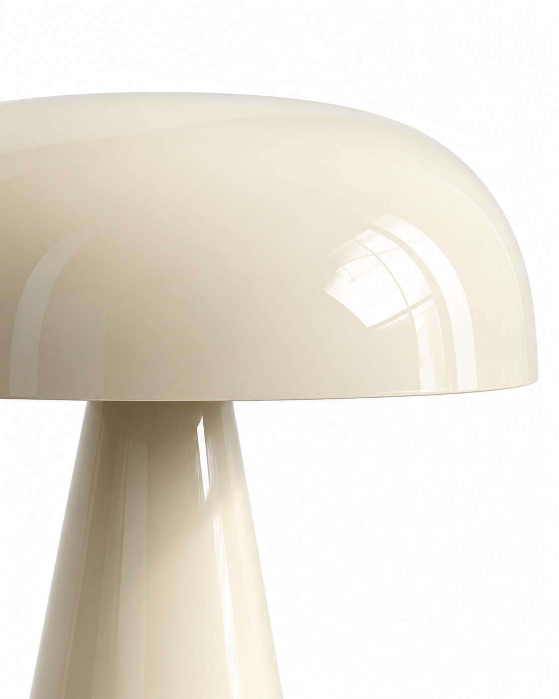 Sora Metal Table Lamp cream dome shade detail