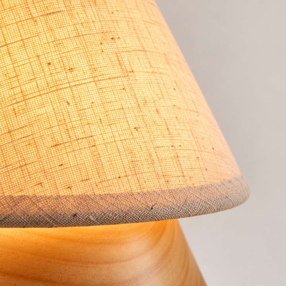 Tova Wood Table Lamp close-up of the woven shade texture