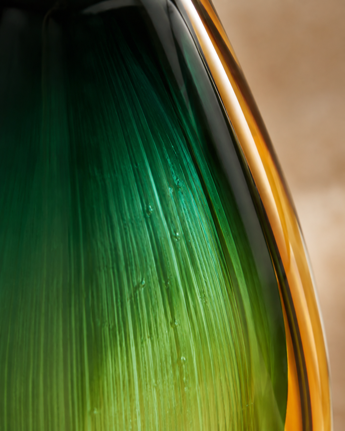 Luna Forest Vase close-up showing rounded tapering outline