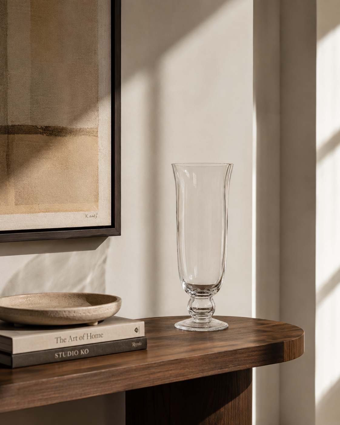 Rina Goblet Vase on a console