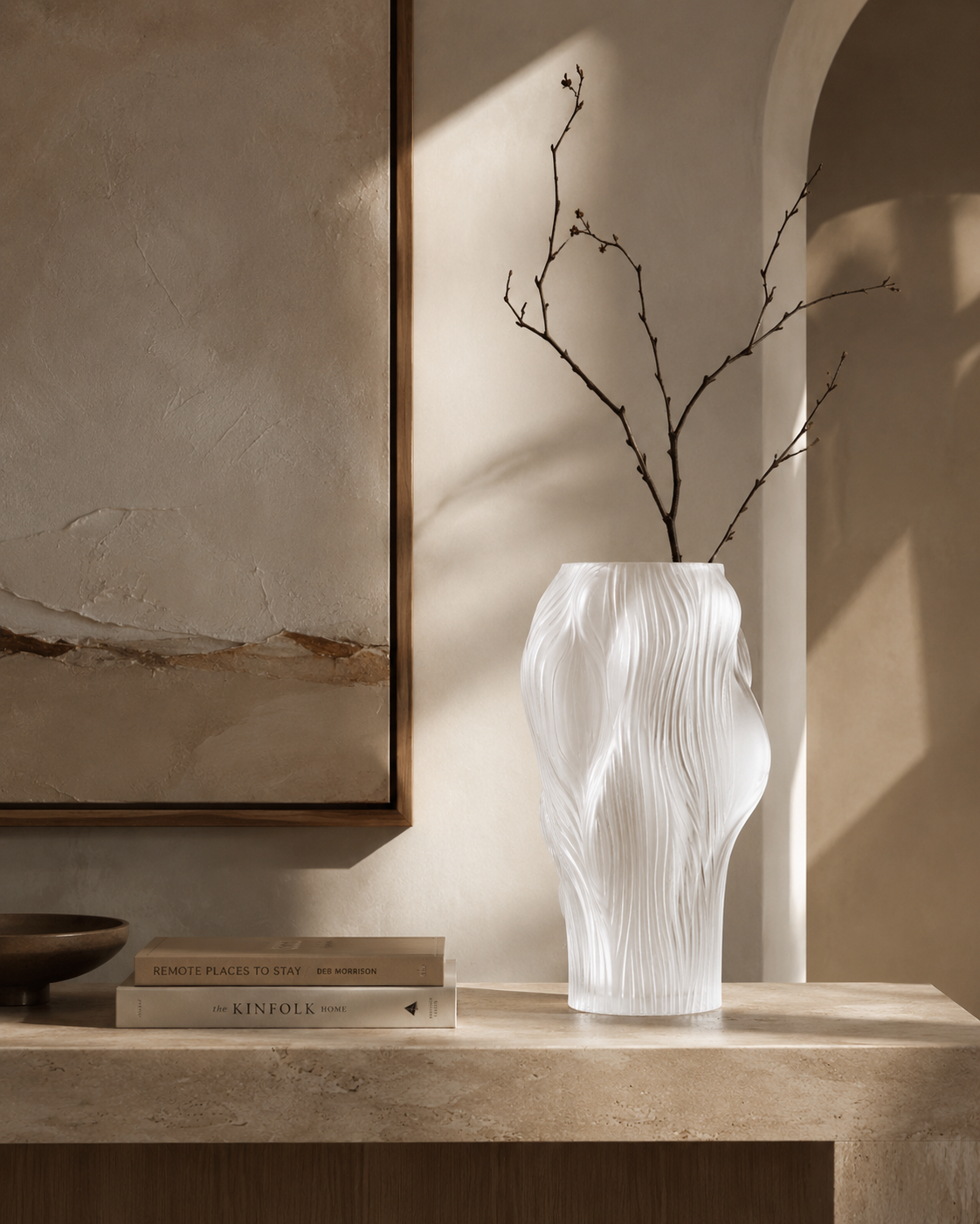 Sora Flow Vase on a console