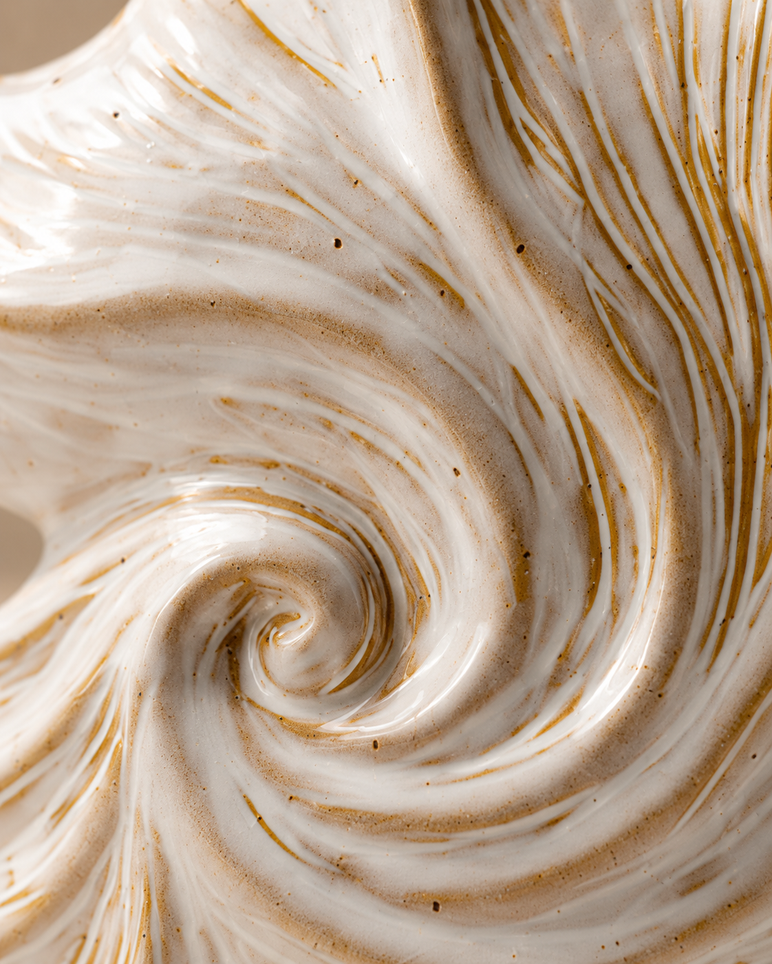 Yara Spiral Vase close-up showing sweeping ridges and pointed outer edges