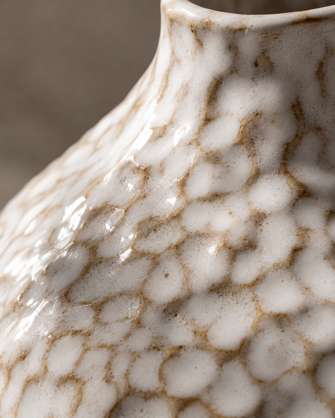 Riva Canopy Vase close-up showing broad textured shoulder