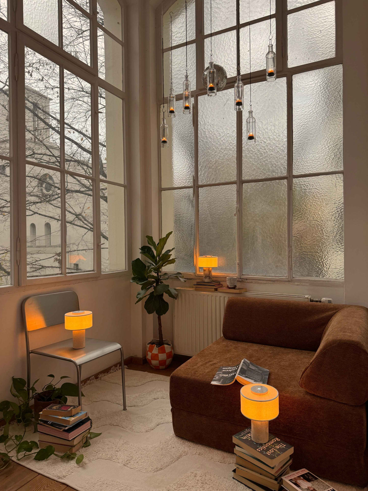 AURELUME lighting styled in a warm interior